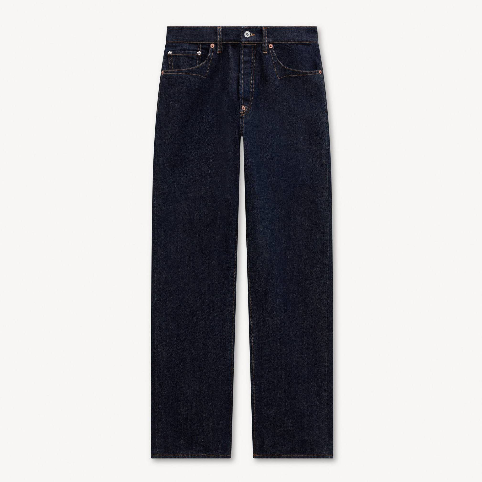 KENZO ' Winter Holidays' Boyfriend Jeans In Japanese Denim, Woman, Rinse Blue Size 26, Leather