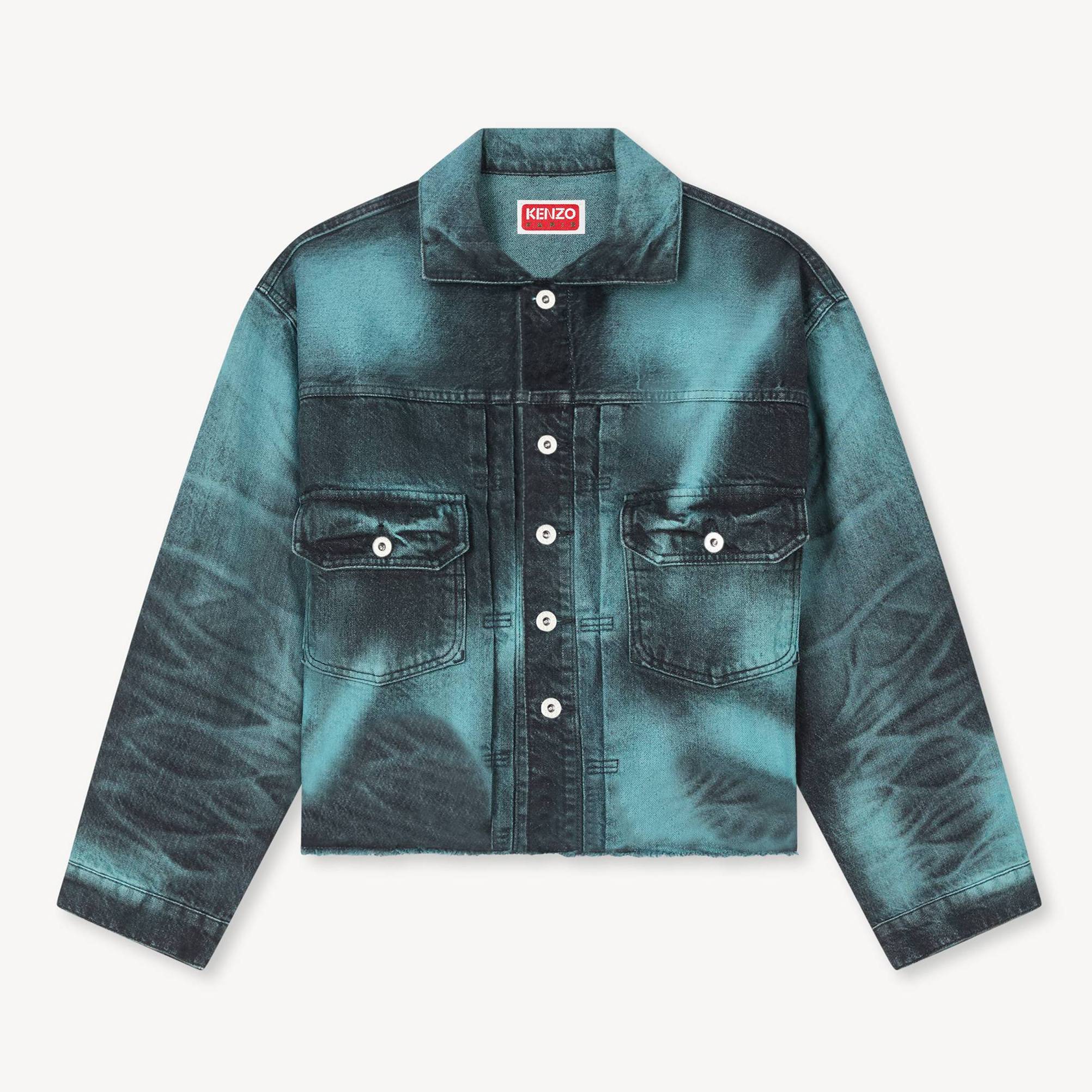 KENZO by Verdy KENZO 'Boke Flower' Trucker Jacket In Japanese Denim, Glacier, Womens , Xl