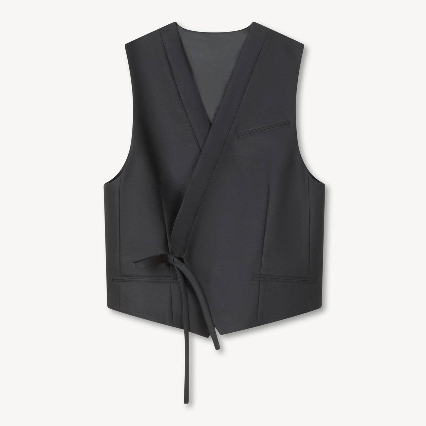 KENZO Kimono Vest And Silk, Woman, Black, Size 34, Cotton