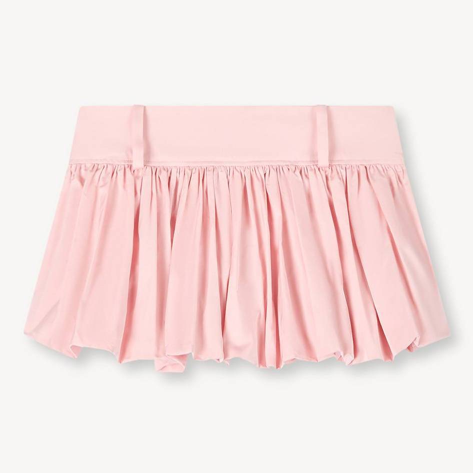 KENZO Balloon Mini Skirt In Mixed Silk Faded Pink - Womens Size 42
