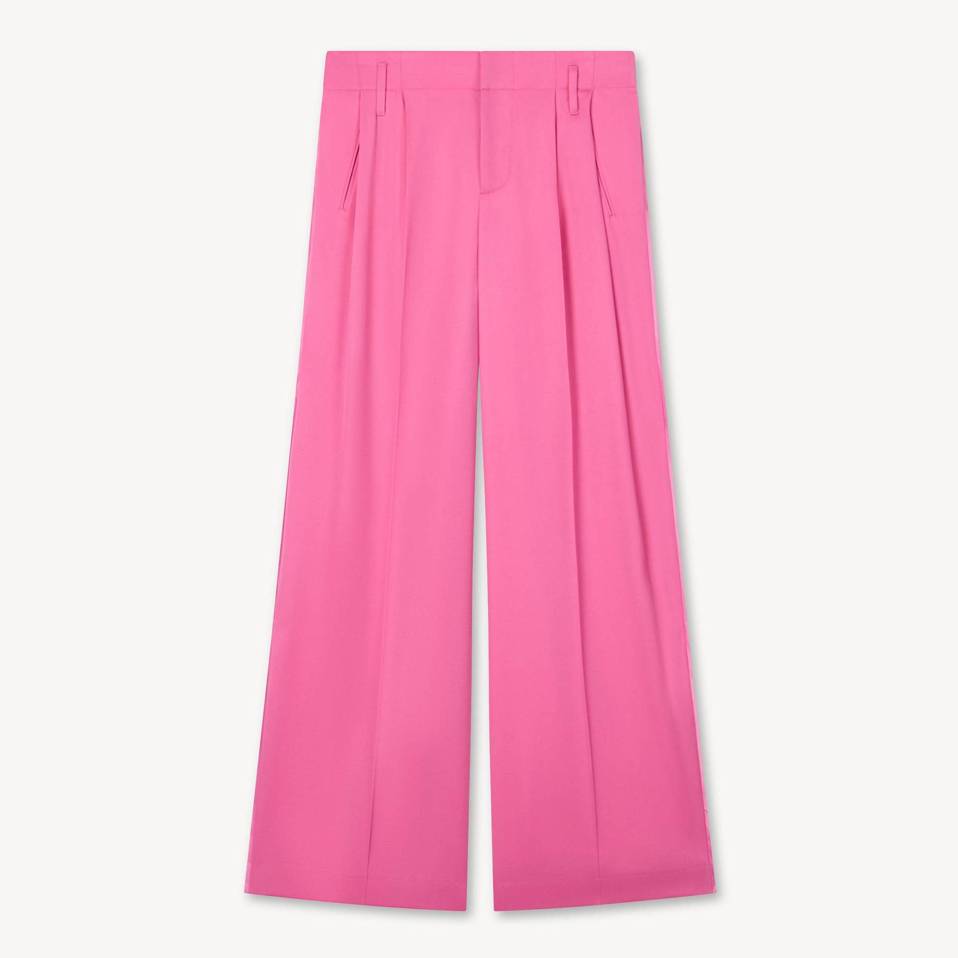 KENZO Pantalón Sastre De Pernera Ancha En Lana Virgen, Mujer, Magenta, 34