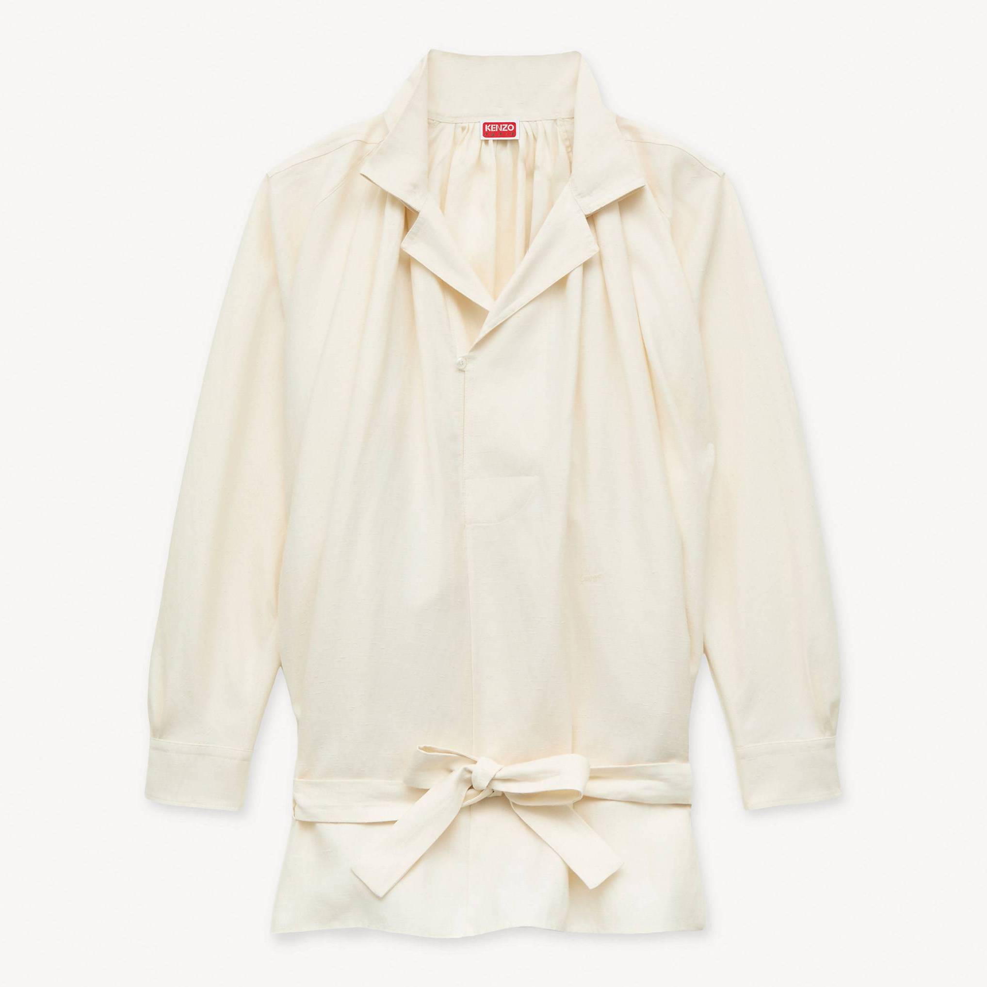 KENZO Oversized Blouse Dress , Woman, Ecru, Size Xl, Silk