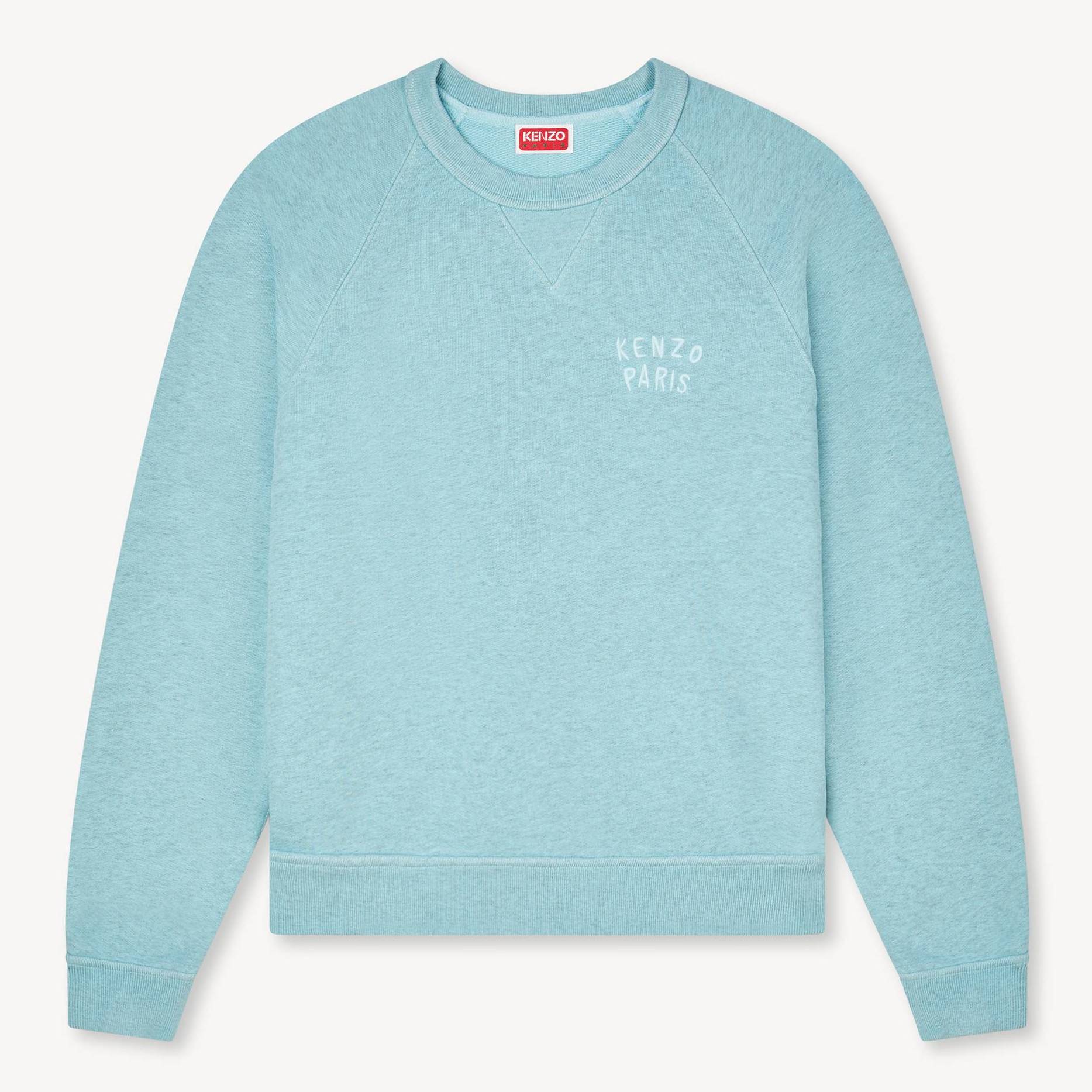 KENZO ' Boke Heart' Embroidered Sweatshirt , Woman, Glacier, Size M, Cotton