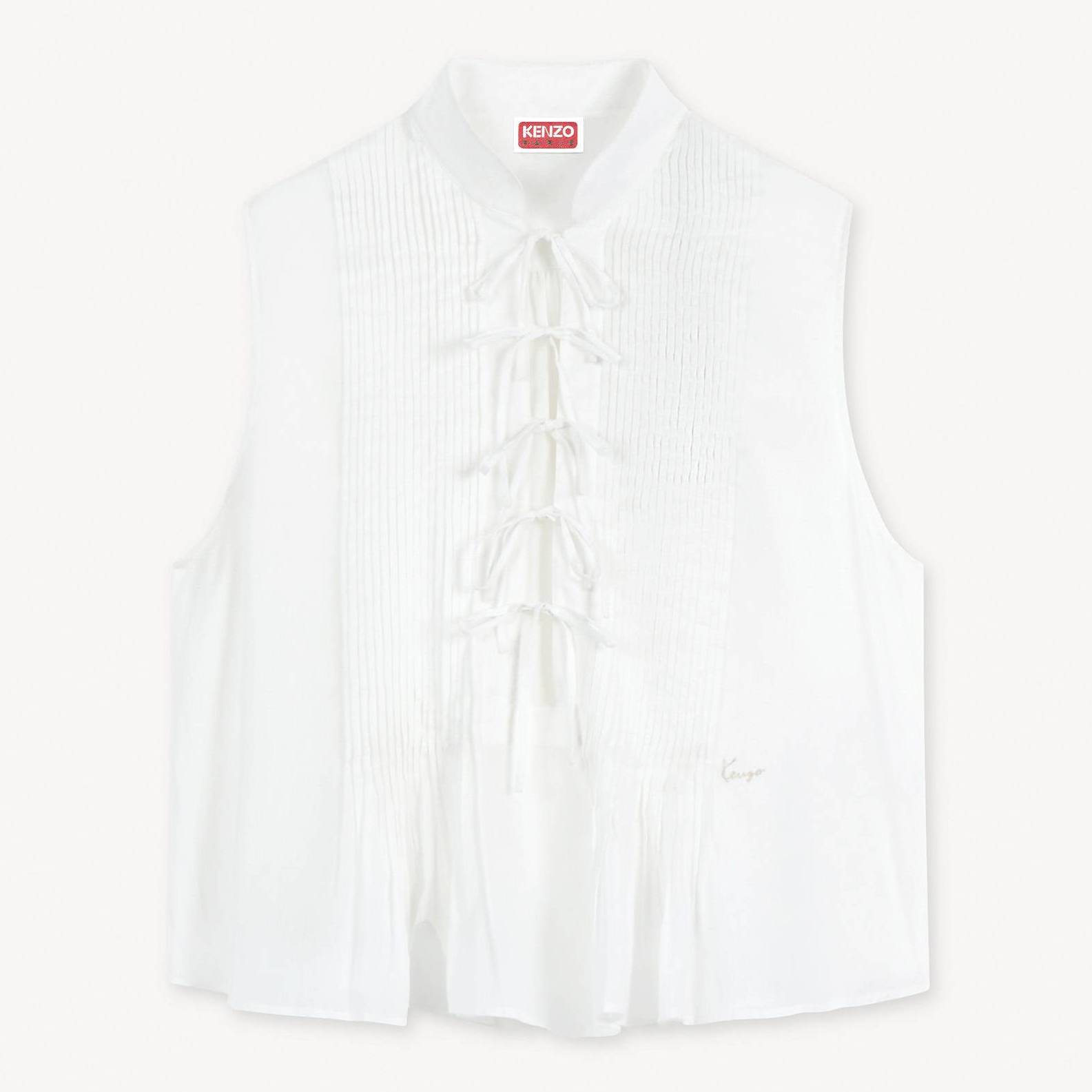 KENZO Light Sleeveless Top , Woman, Ecru, Size 38, Cotton