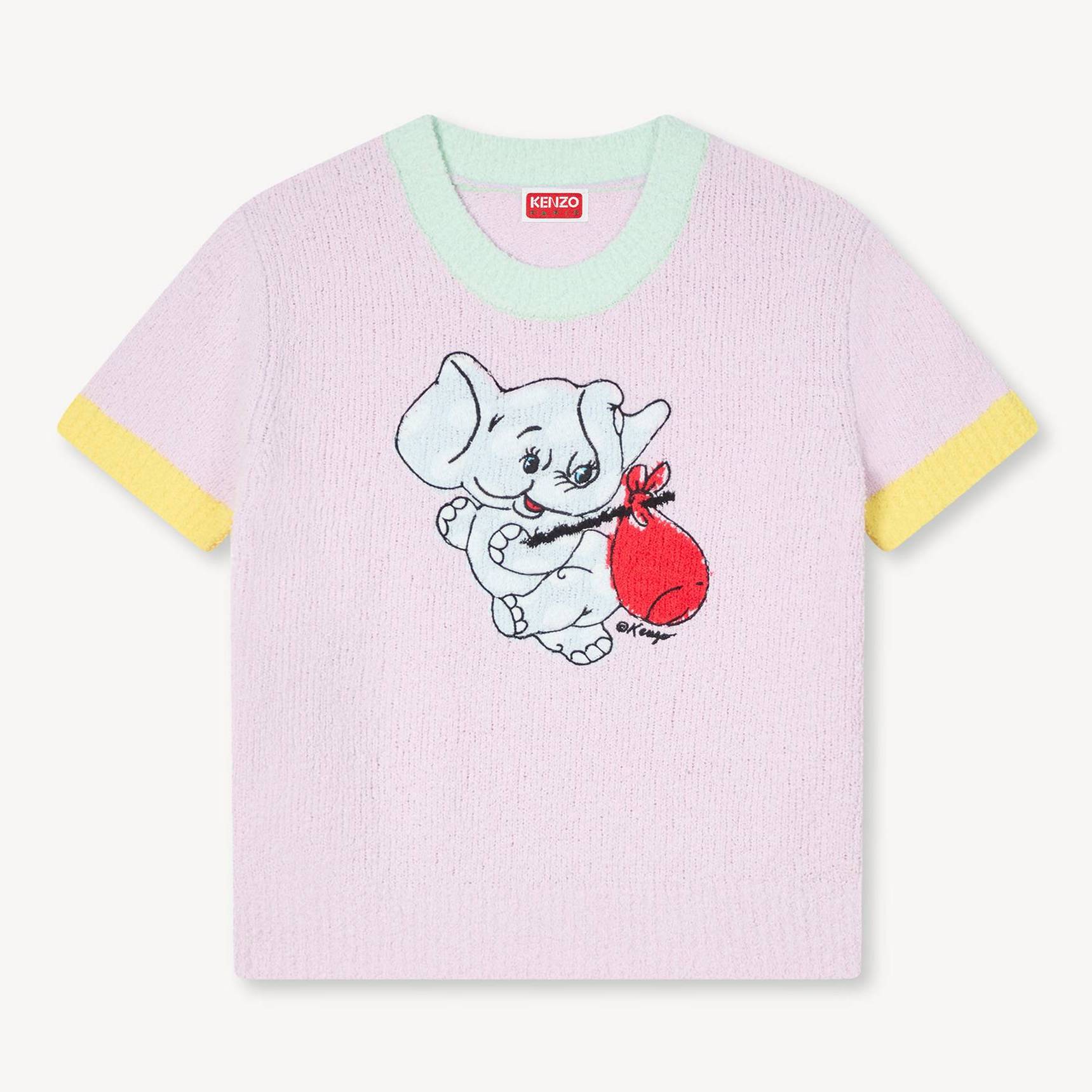 KENZO 'Kenzo Cartoon' Cropped Top In Spongy Cotton, Flamingo Pink, Womens , M