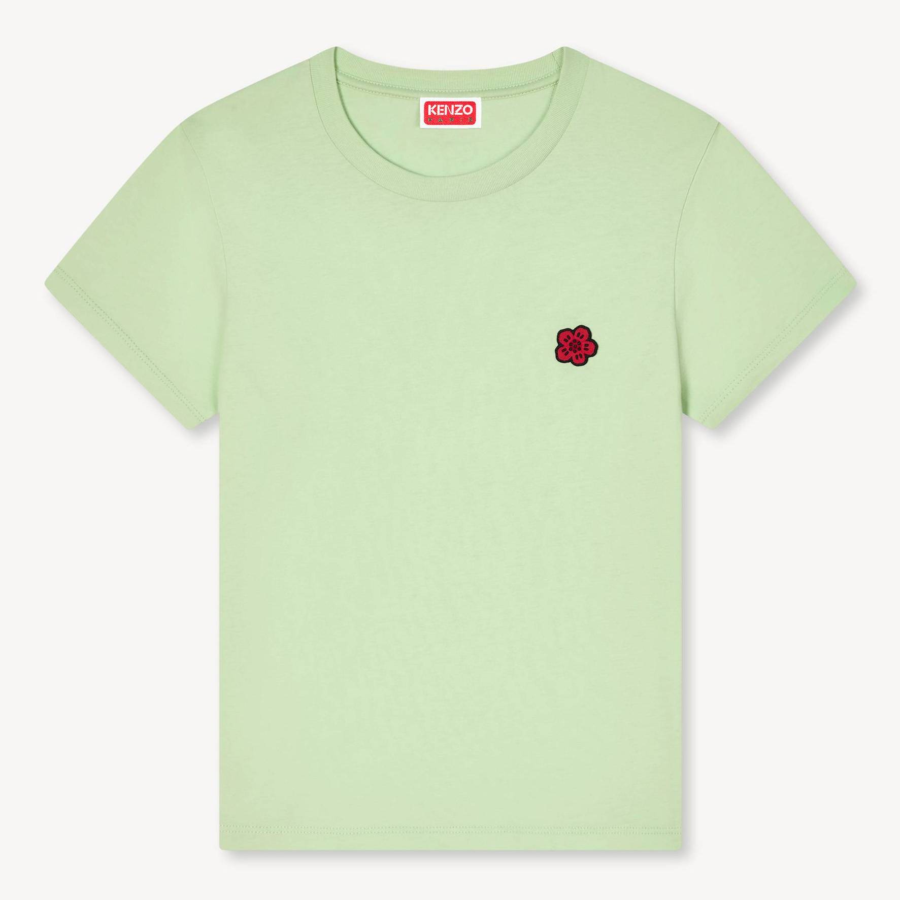 KENZO 'Boke Flower' Embroidered T-shirt , Woman, Almond Green, Size L, Cotton
