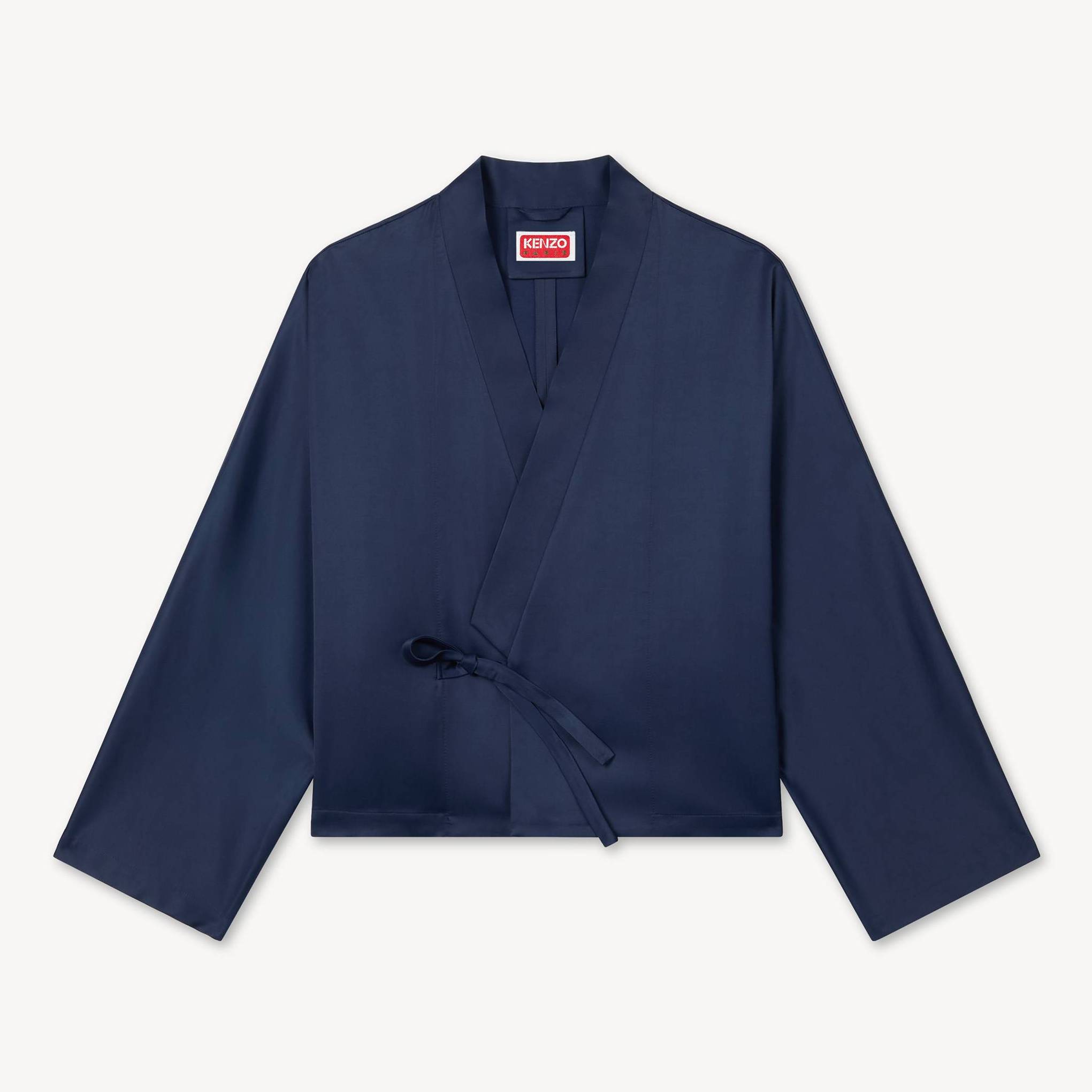 KENZO Light Kimono Jacket, Woman, Navy Blue, Size Xl, Wool
