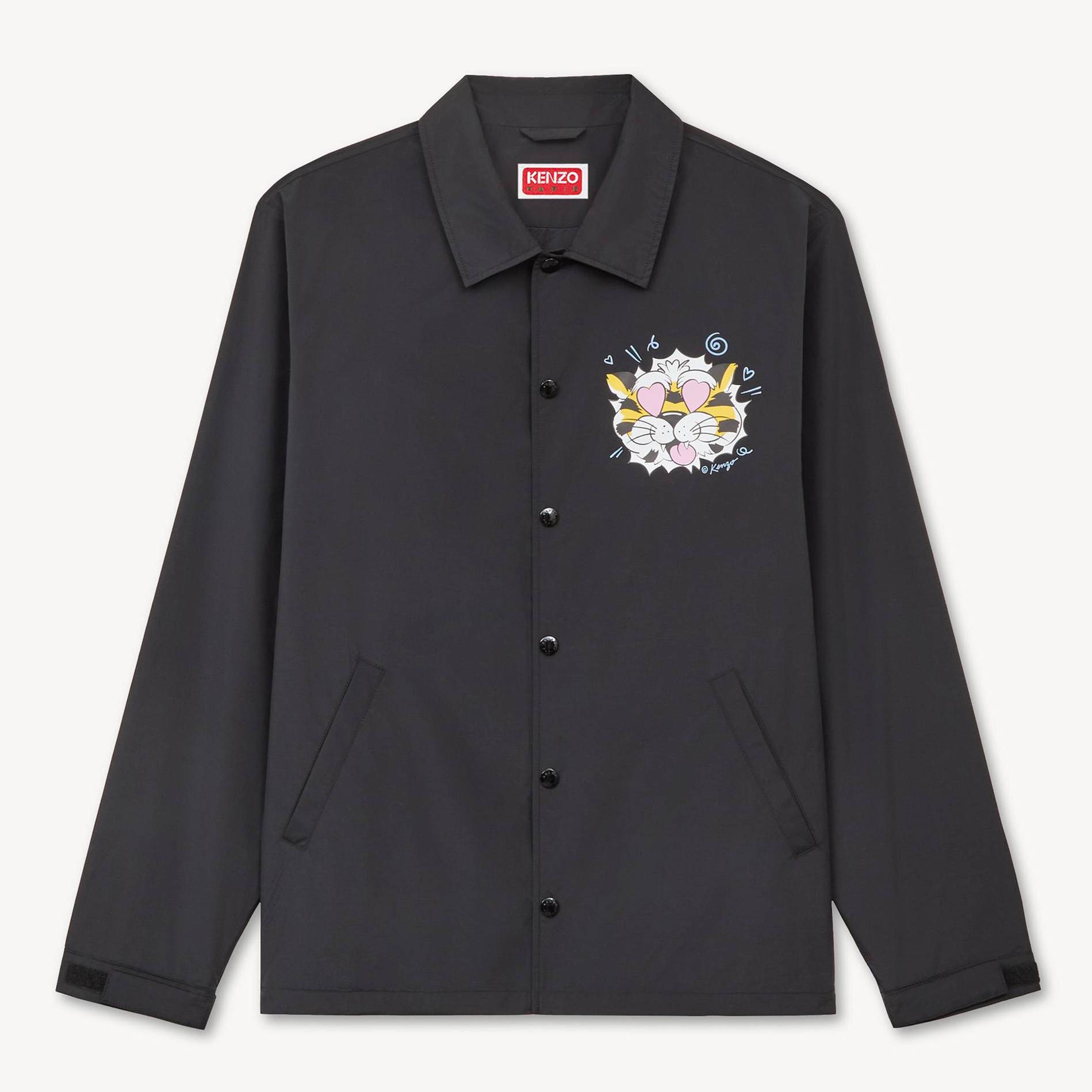 KENZO ' Wild Tiger' Light Coach Jacket, Man, Black, Size M, Cotton