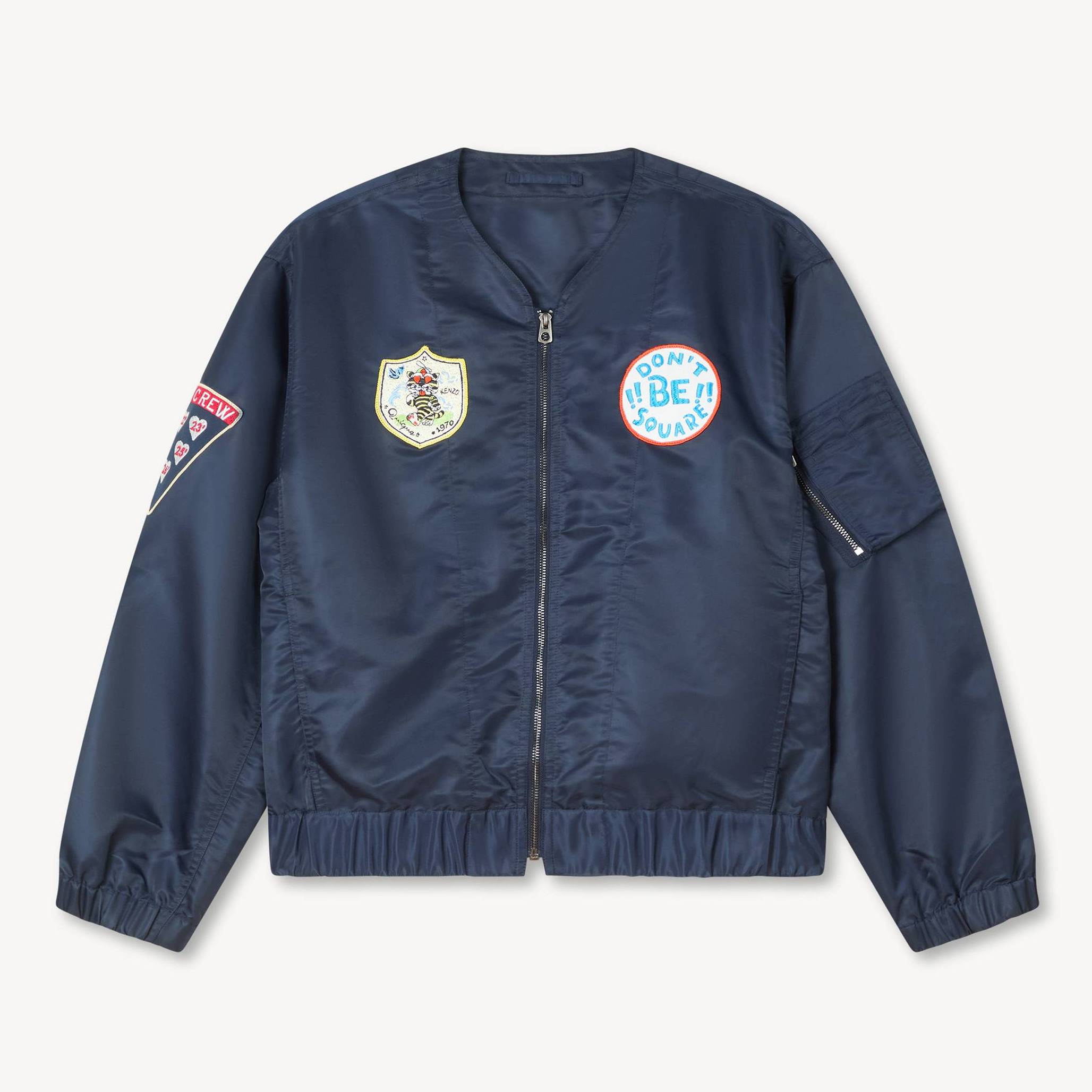 KENZO 'Kenzo Badges' Light Bomber, Navy Blue, - Mens, L