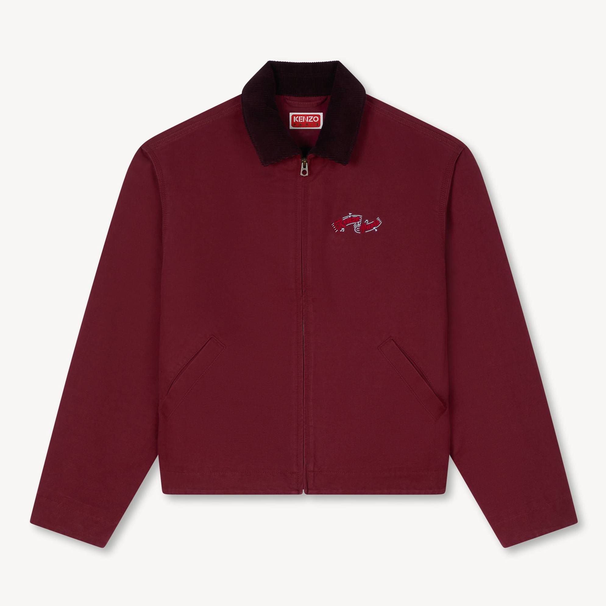 KENZO ' Winter Holidays' Embroidered Utility Jacket , Man, Grenat, Size L, Cotton