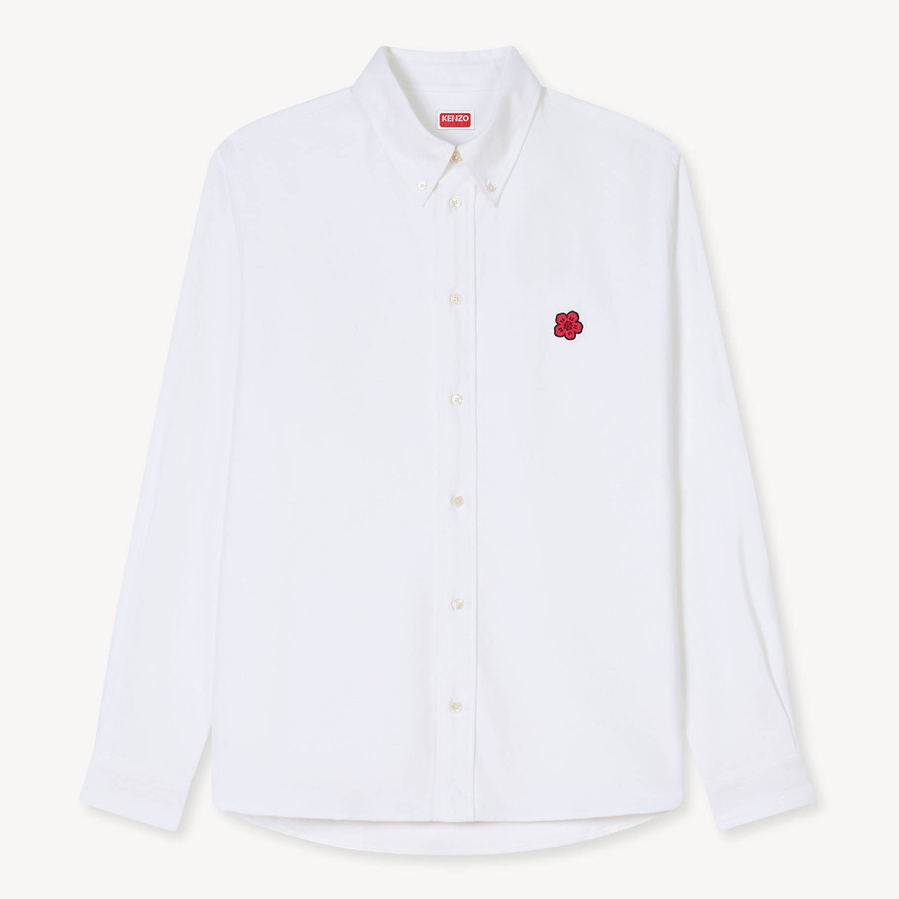 KENZO 'Boke Flower' Embroidered Casual Shirt Oxford, Man, White, Size 44,
