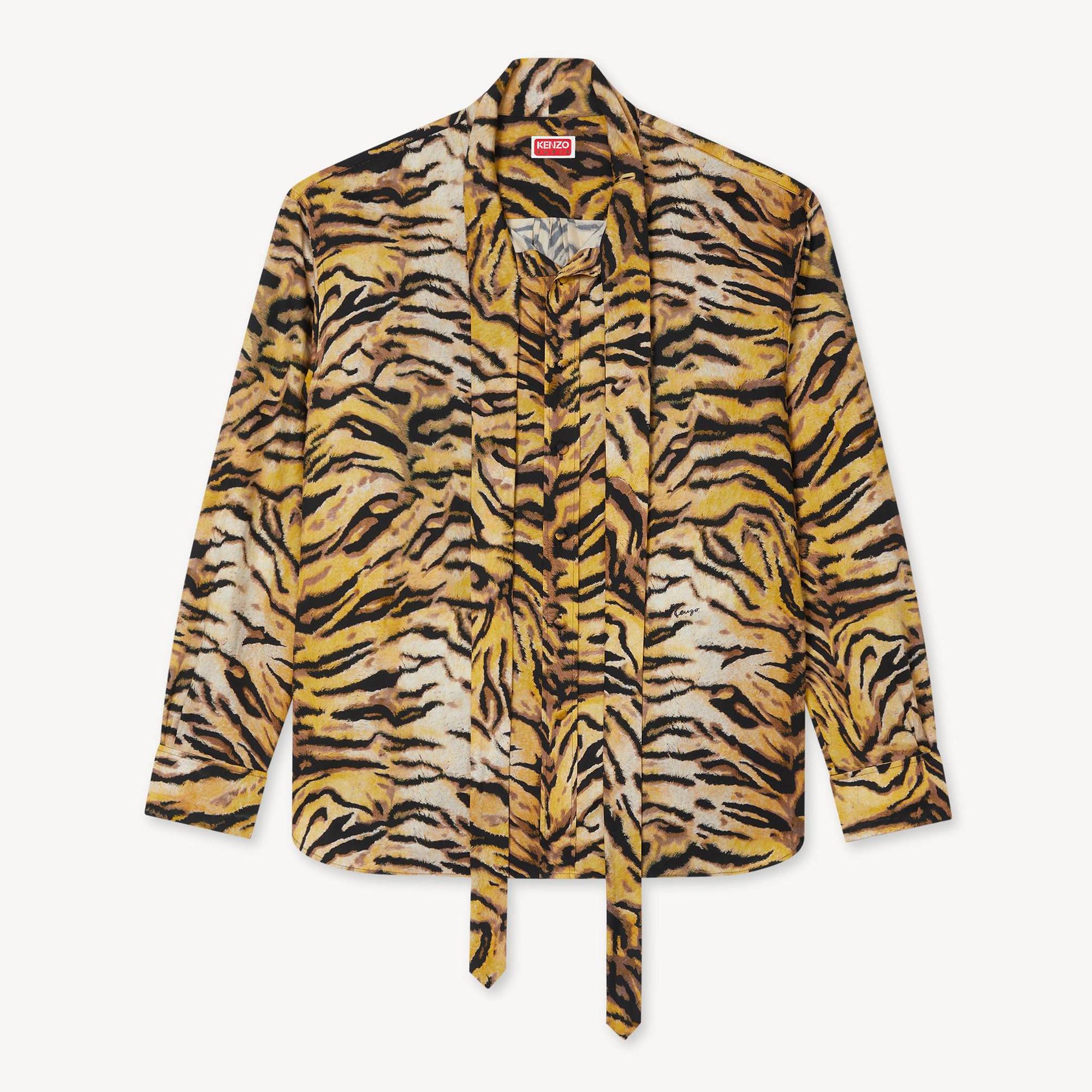 KENZO ' Tiger' Bow Shirt , Man, Marigold, Size 42, Cotton