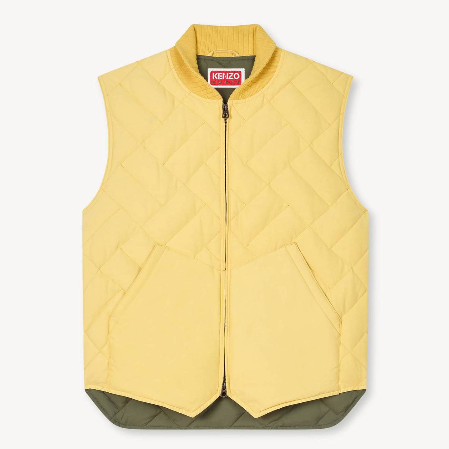 KENZO ' Weave' Quilted Gilet, Man, Vanilla, Size S, Cotton