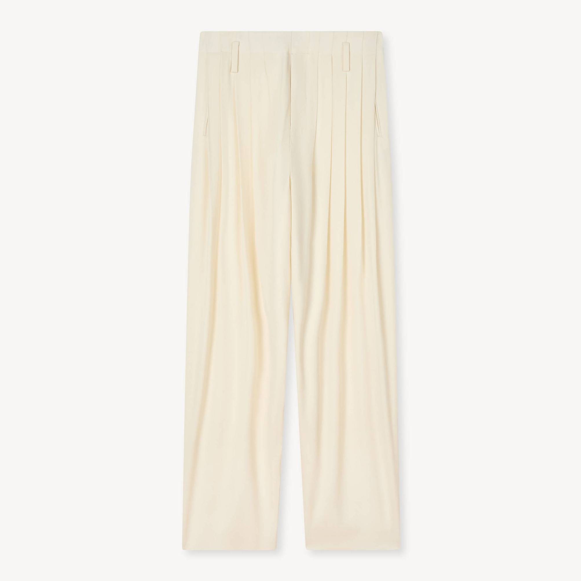 KENZO Pleated Pants , Man, Ecru, Size 44, Wool