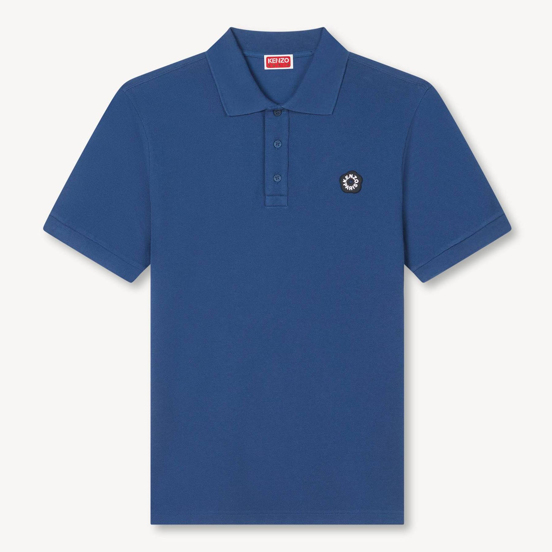 KENZO 'Boke Flower 2.0' Slim Polo , Man, Deep Sea Blue, Size Xl, Cotton