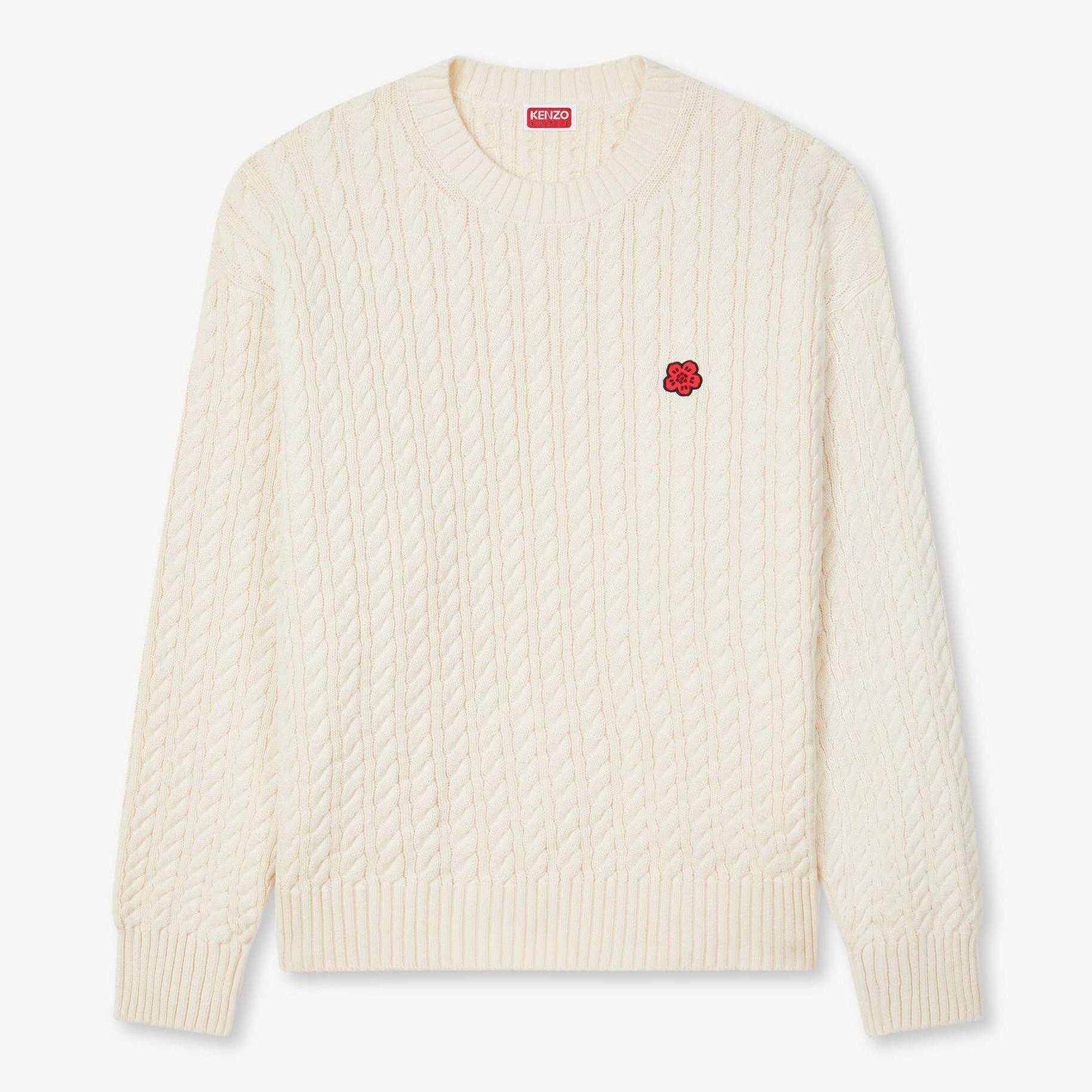 KENZO 'Boke Flower' Knit Sweater Wool, Man, Ecru, Size M,