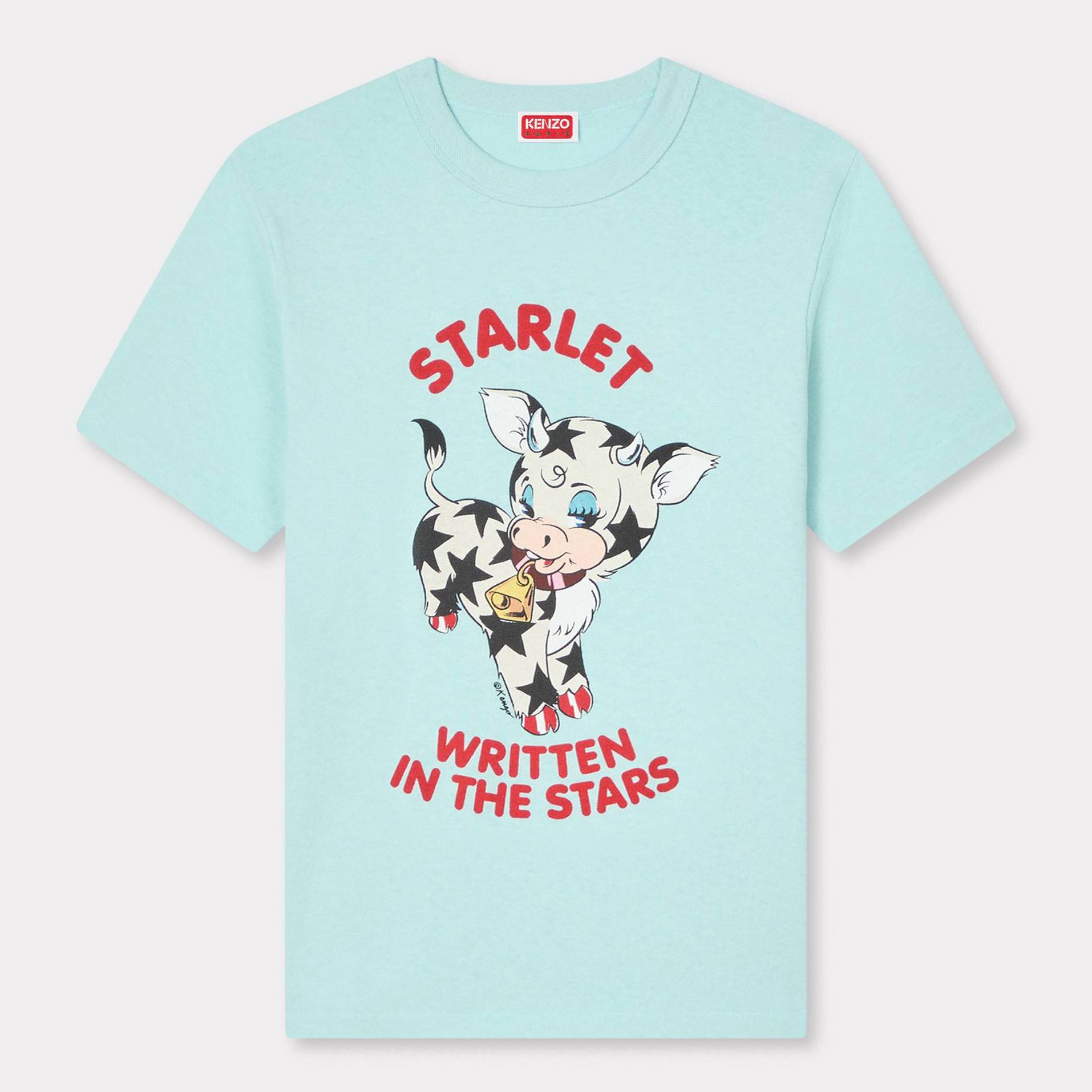KENZO ' Cartoon' Slim T-shirt , Unisex, Aqua, Size Xl, Cotton