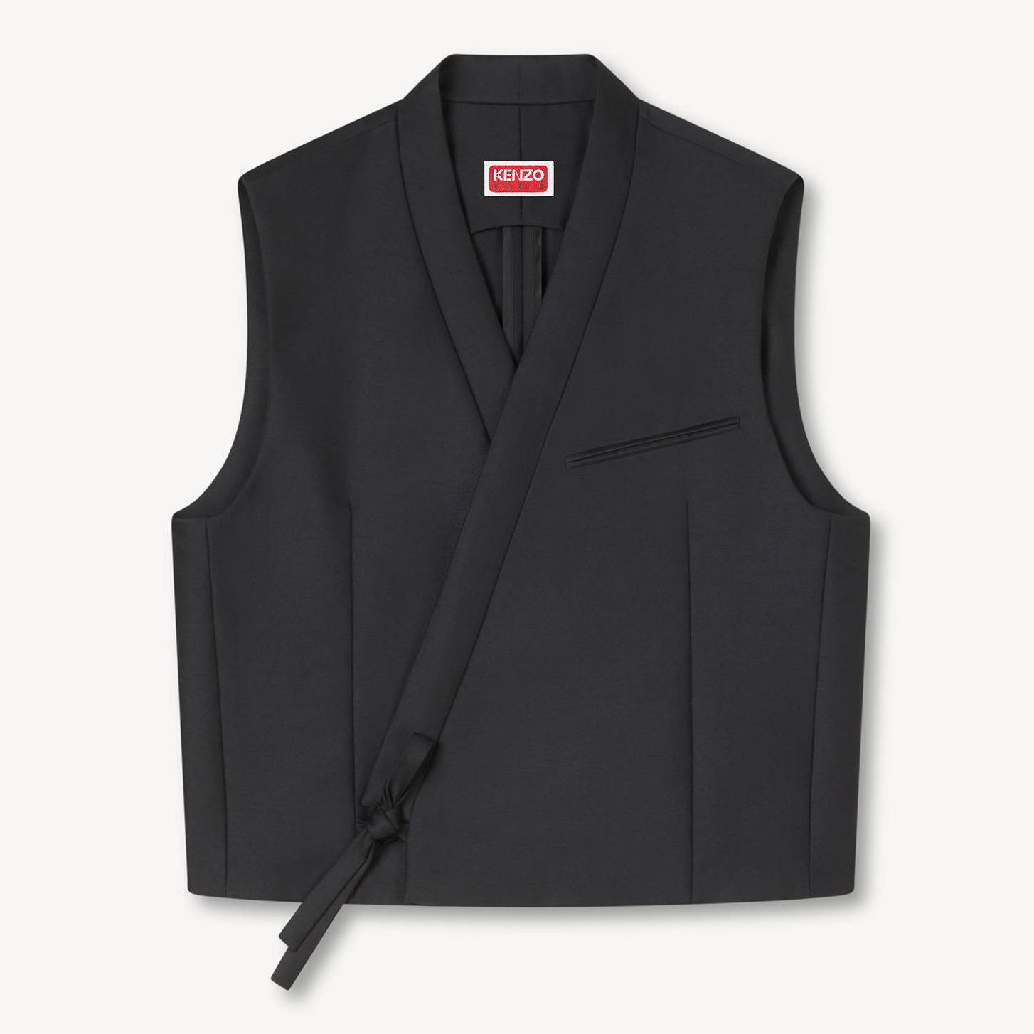 KENZO Kimono Gilet And Silk, Man, Black, Size Xl,