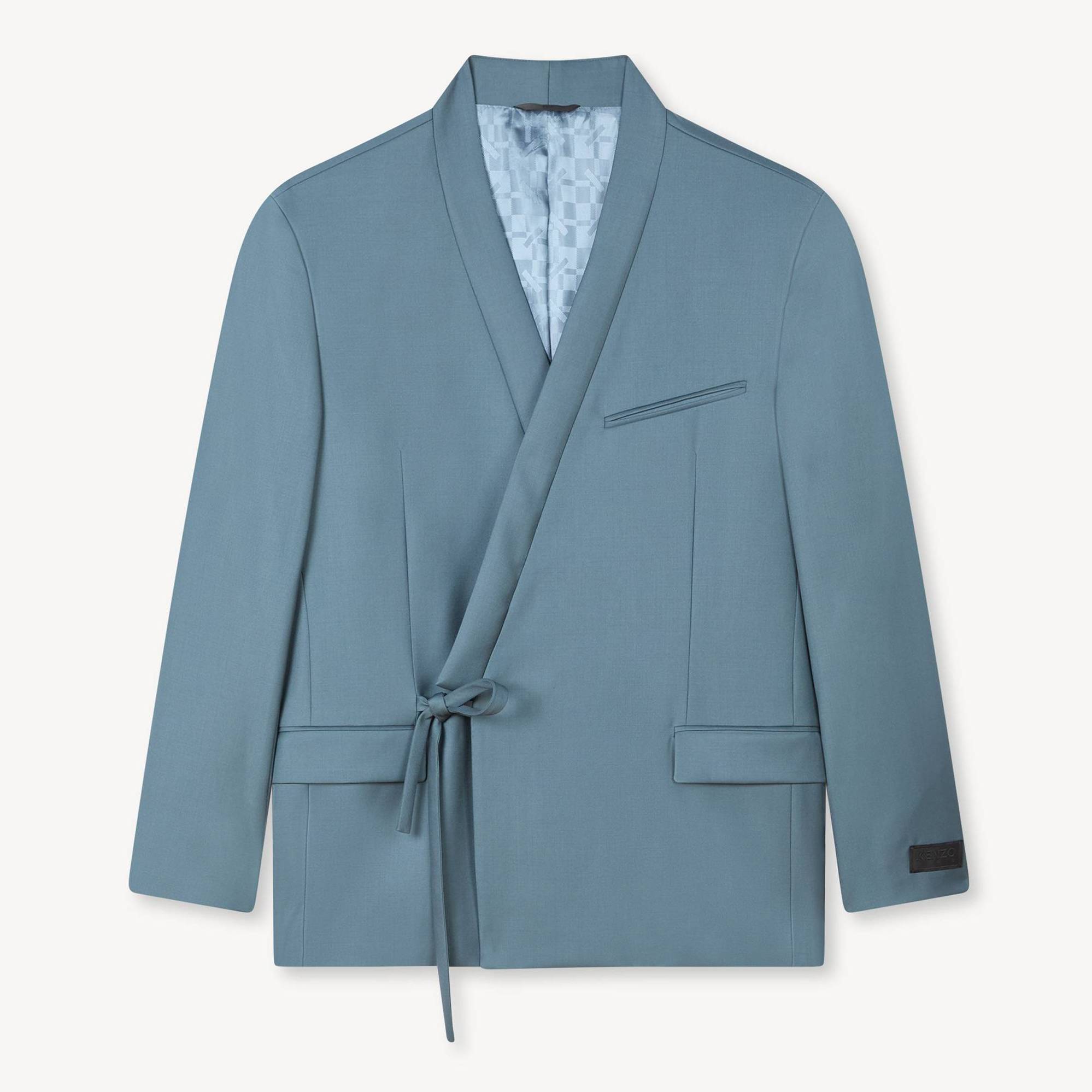 KENZO Double Breasted Tailored Kimono Jacket , Man, Anthracite, Size 48, Wool