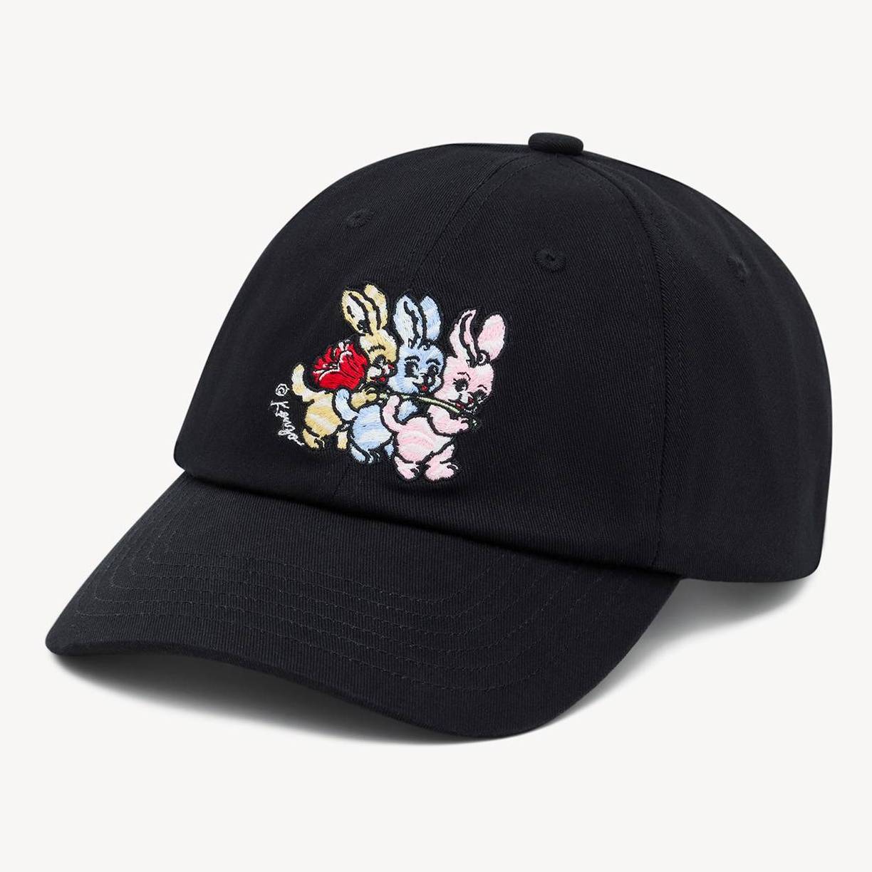 KENZO 'Kenzo Cartoon' Embroidered Cap In Cotton Black Mens - Size One