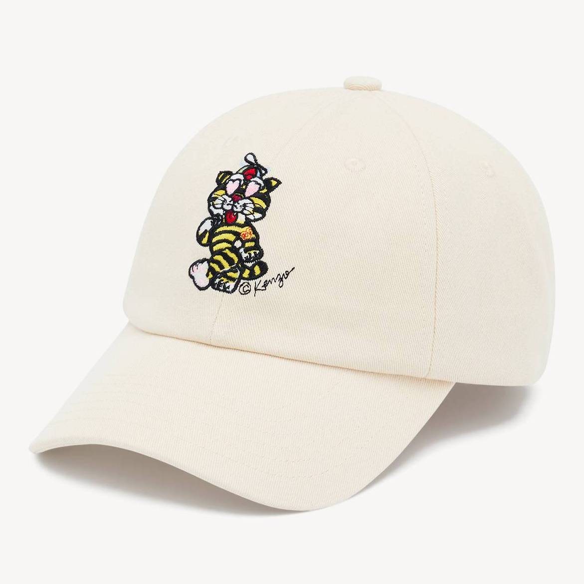 KENZO 'Kenzo Cartoon' Embroidered Cap In Cotton Beige Mens - Size One