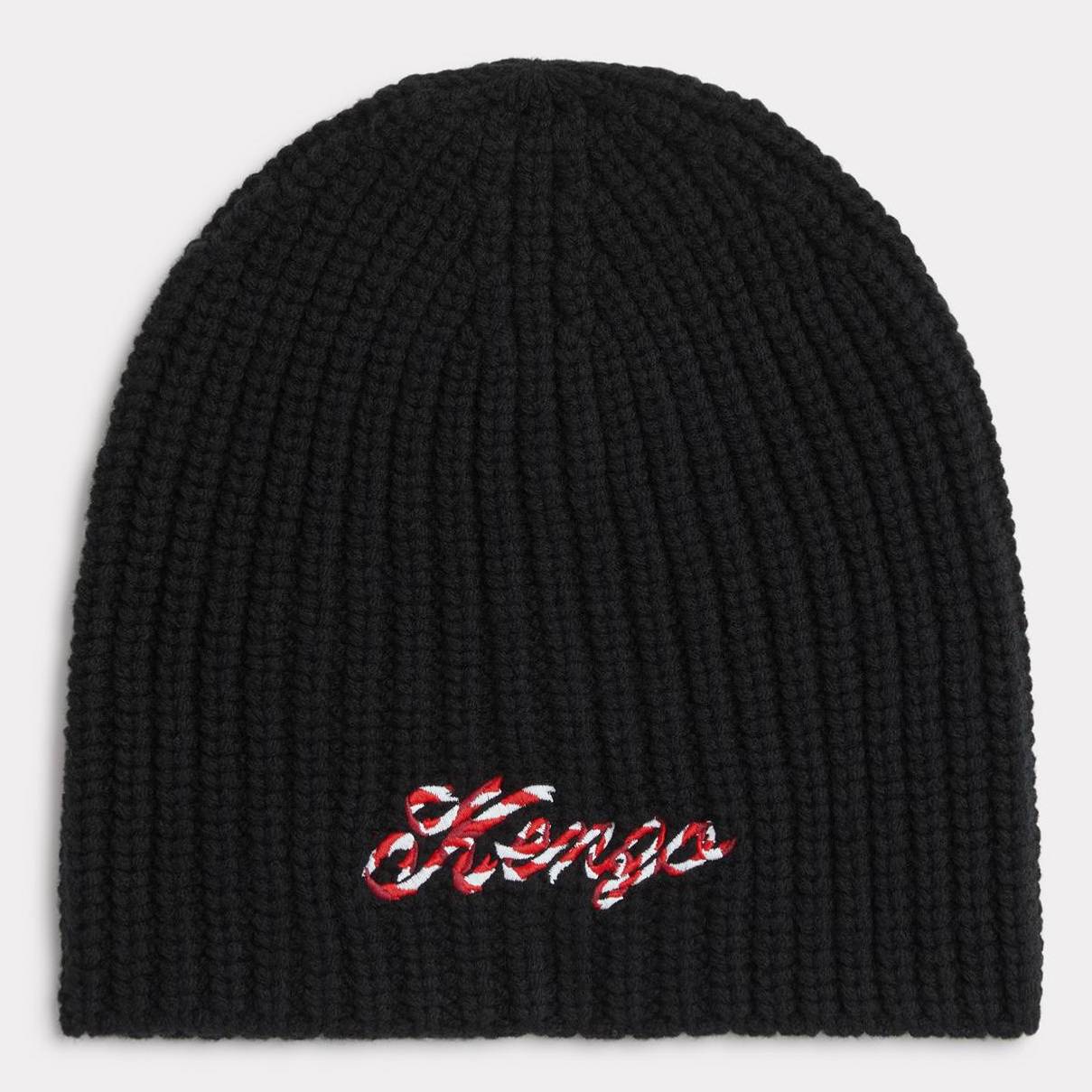 KENZO 'Kenzo Winter Holidays' Embroidered Beanie In Wool, Black, - Mens