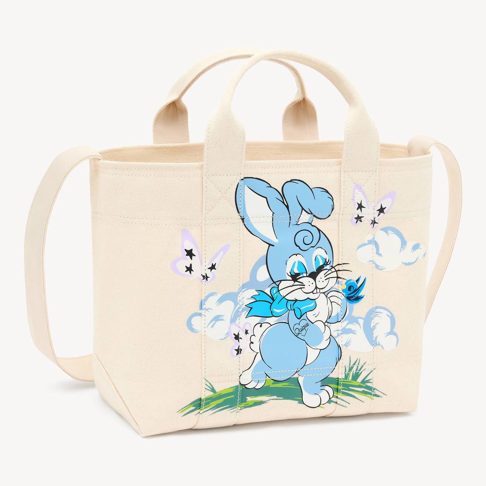 KENZO ' Cartoon' Small Tote Bag In Canvas, Man, Ecru, Canvas