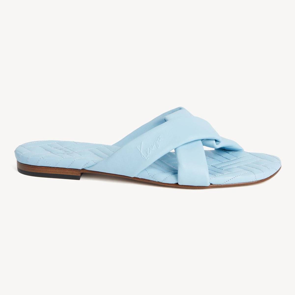 KENZO 'Natsu' Sandals , Woman, Sky Blue, Size 35, Leather EU