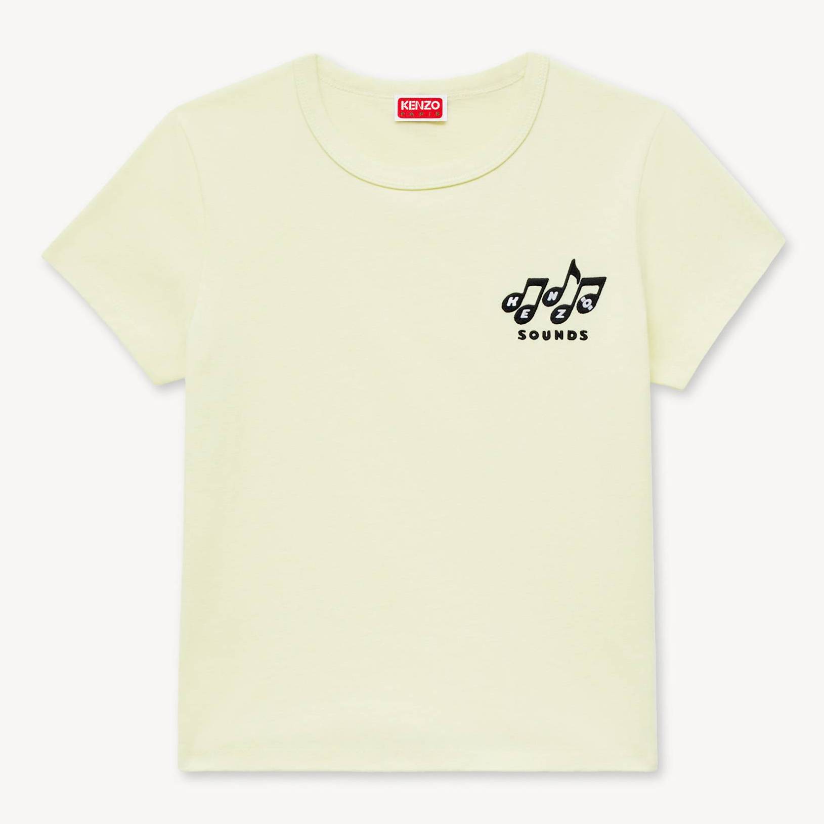 KENZO ' Sounds' Embroidered T-shirt , Woman, Absinthe, Size S, Cotton
