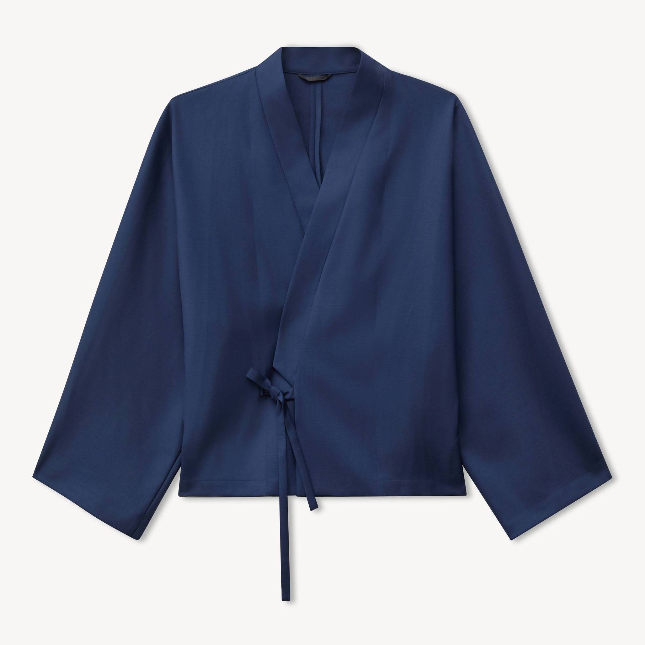 KENZO Light Kimono Jacket , Woman, Blue Black, Size L, Wool