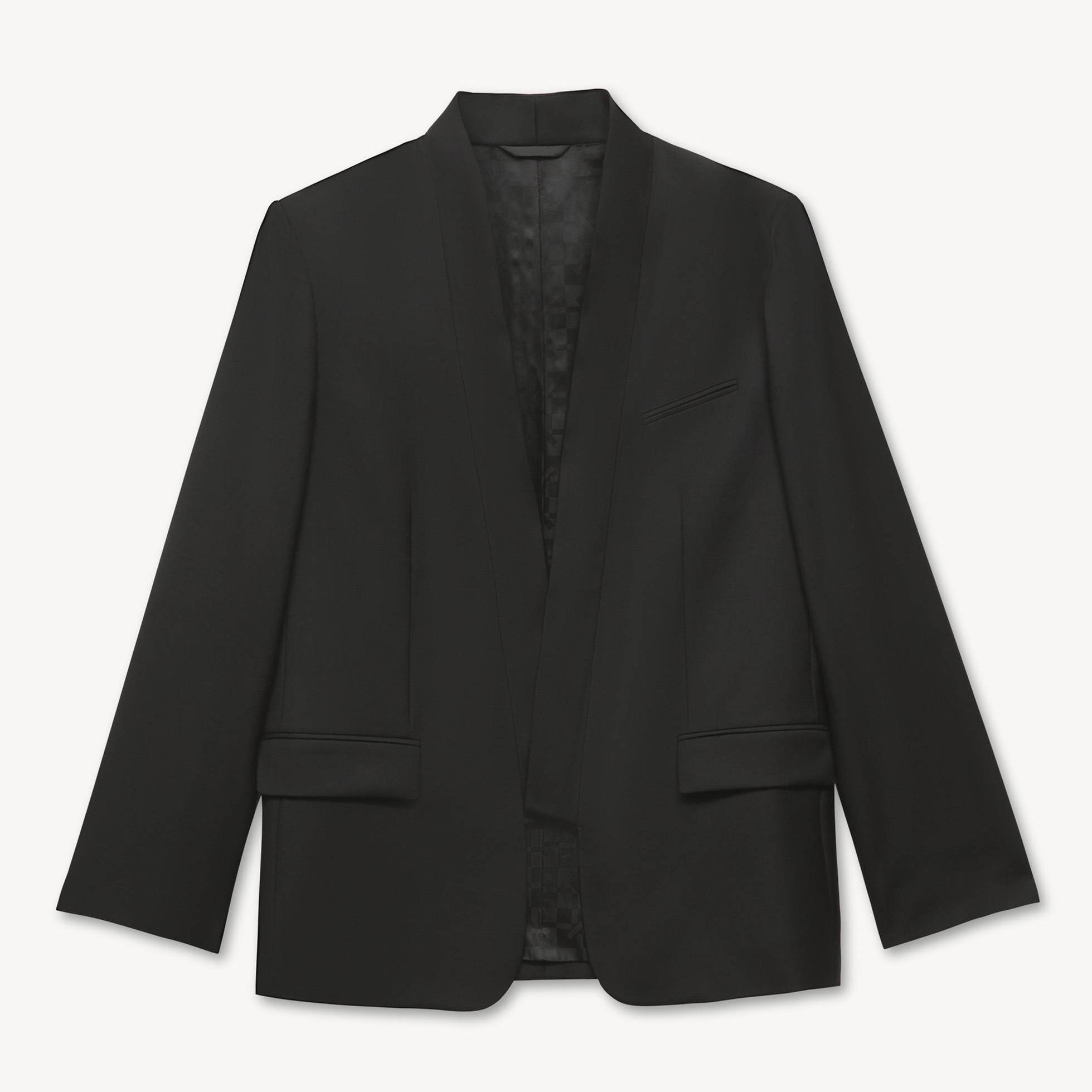 KENZO Kimono Blazer In Virgin Wool, Black, Womens , 40