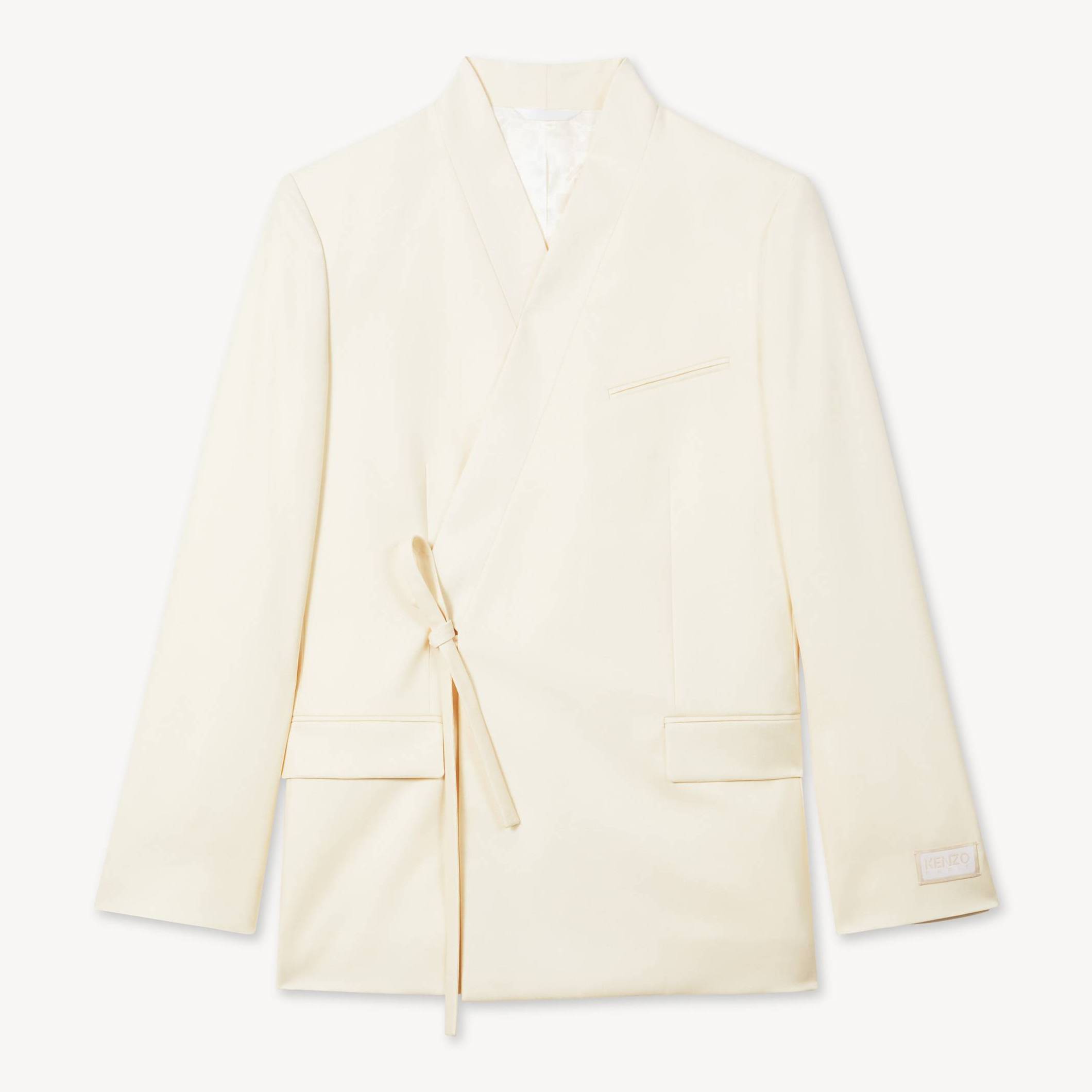 KENZO Kimono Blazer , Woman, Ecru, Size 42, Wool