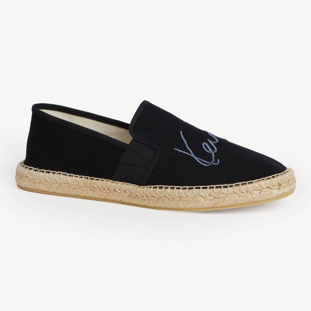 KENZO 'Kenzo Signature' Espadrilles In Canvas Black- Mens - Size 44