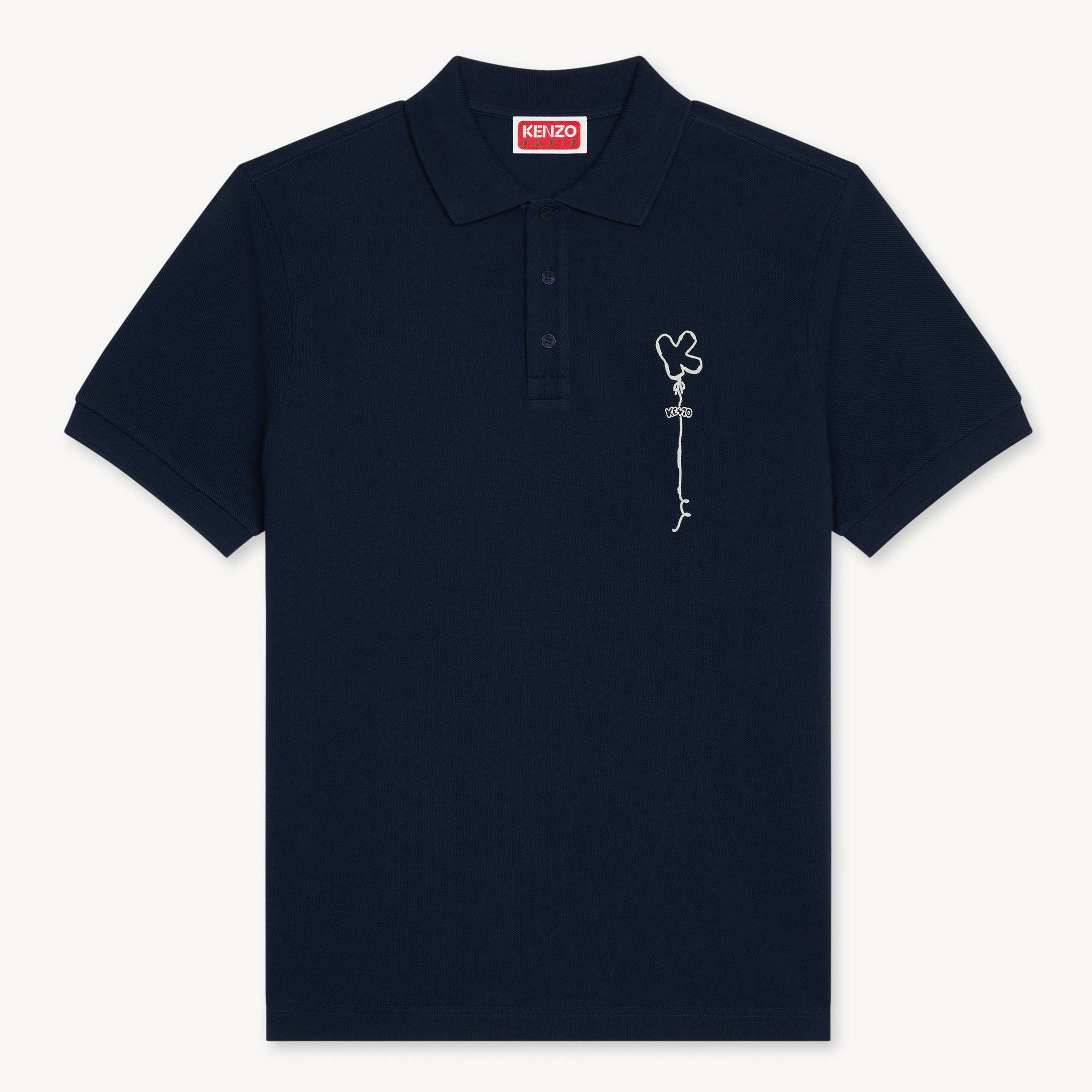 KENZO ' Balloons' Slim Polo , Man, Navy Blue, Size S, Cotton