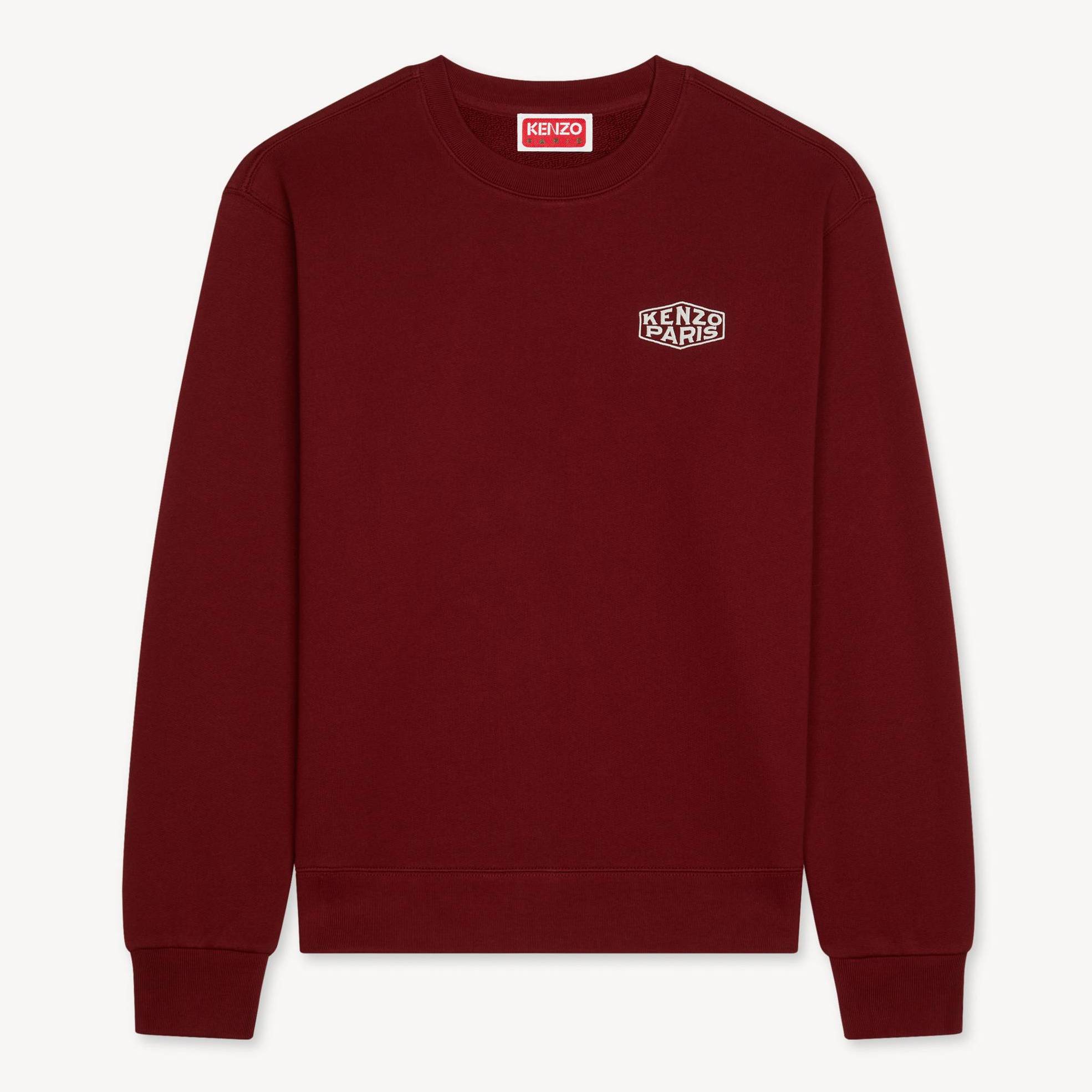 KENZO ' Paris Frame' Embroidered Sweatshirt , Man, Bordeaux, Size M, Cotton