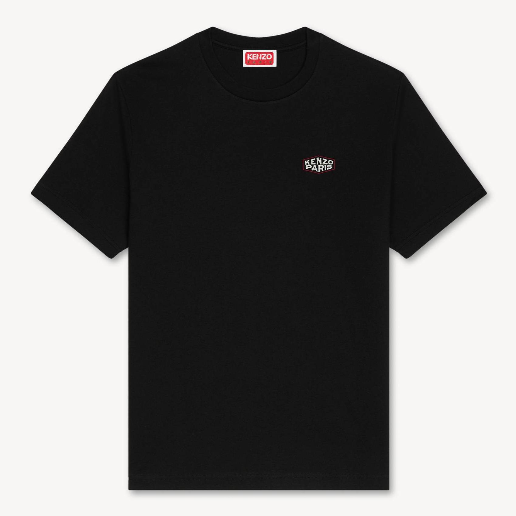 KENZO ' Paris Frame' Embroidered T-shirt , Man, Black, Size S, Cotton