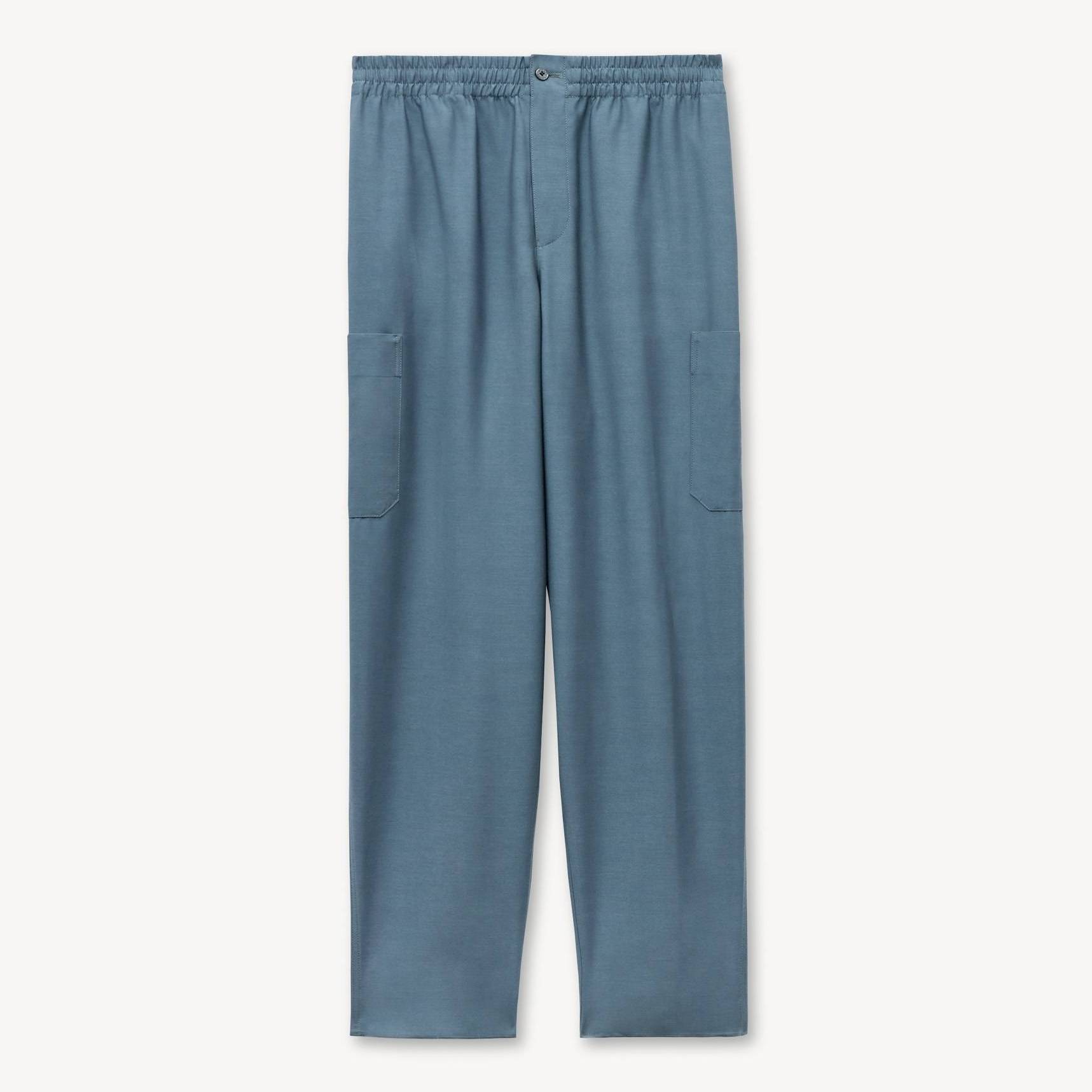 KENZO Cargo Jogpants In Viscose And Wool, Man, Anthracite, Size M, Wool
