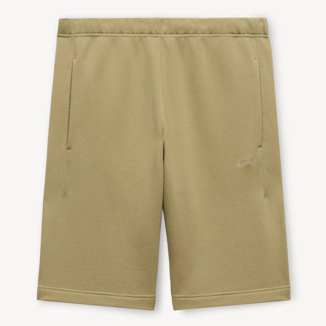 Pantaloncini In Cotone 'Kenzo Signature' Kaki- Uomo - Taglia M