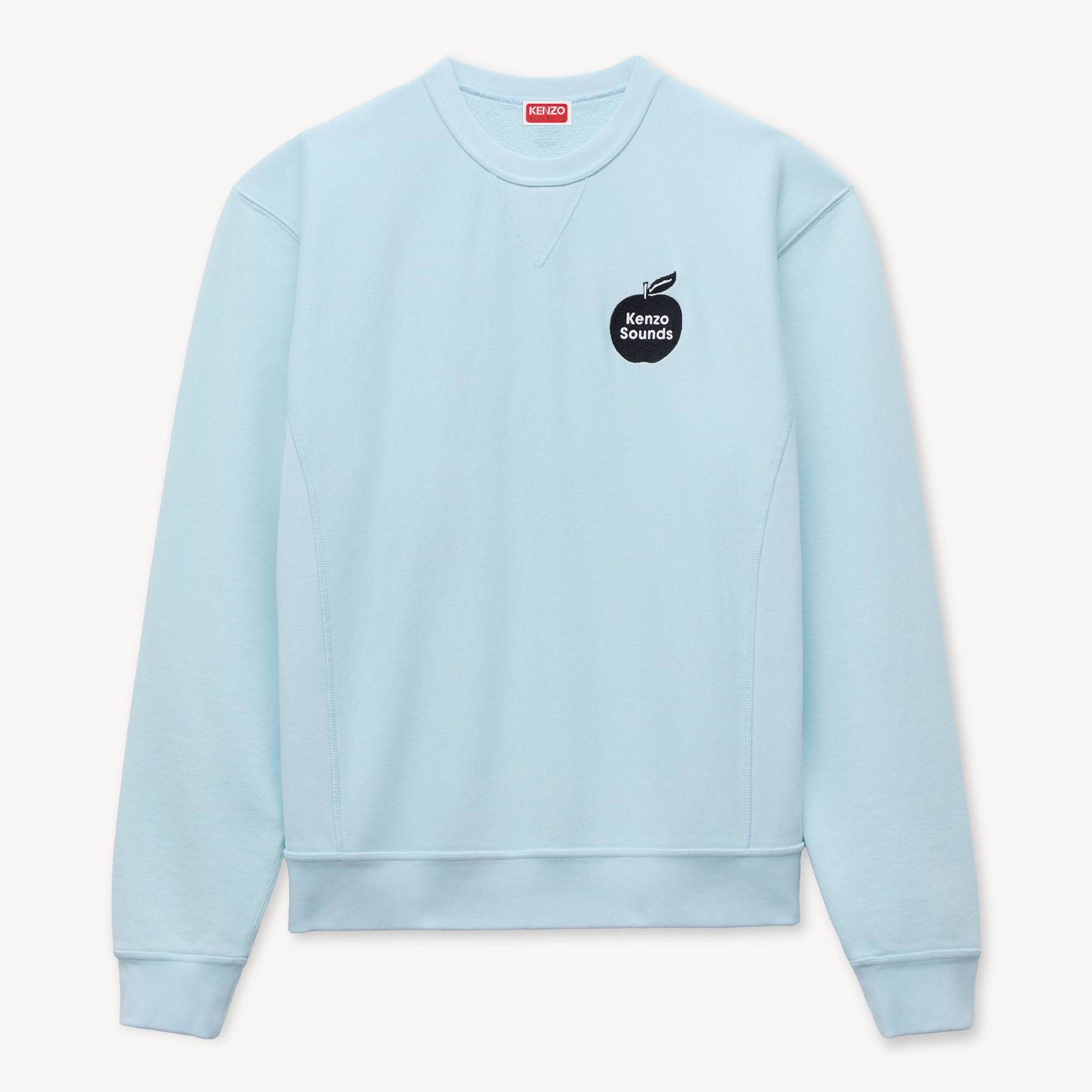 KENZO ' Sounds' Embroidered Sweatshirt , Man, Light Blue, Size S, Cotton