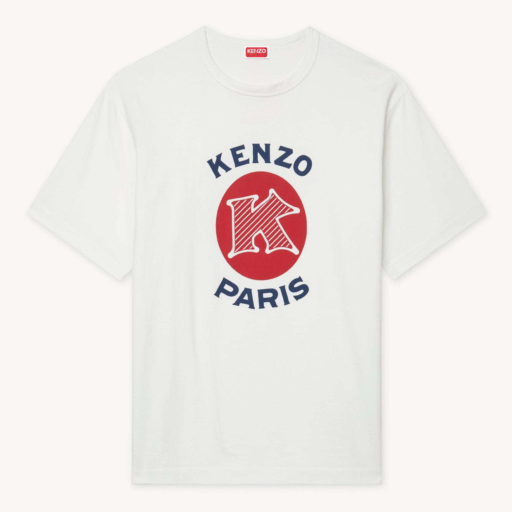 KENZO ' Paris Emblem' T-shirt , Man, Off White, Size Xl, Cotton