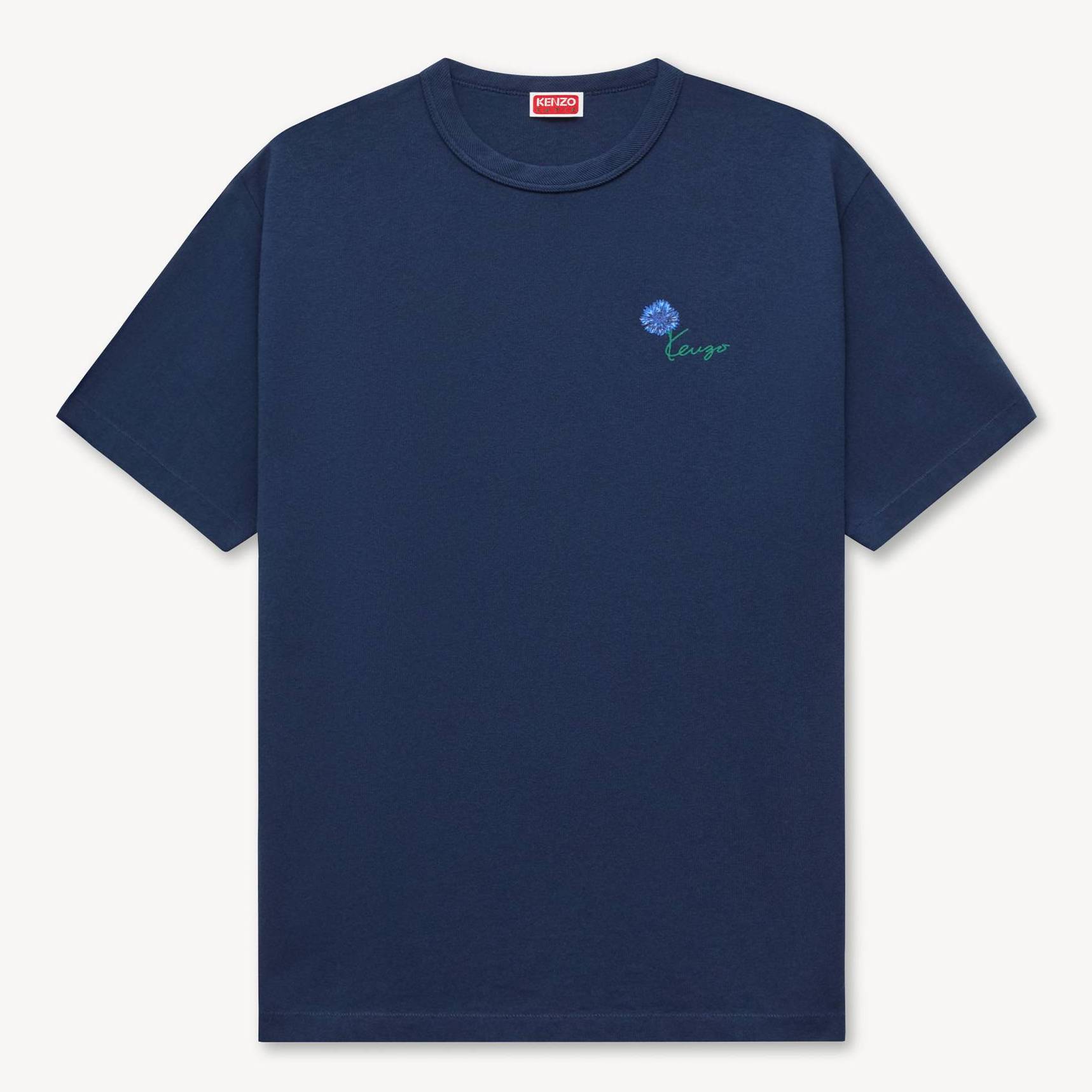 KENZO ' Tulip' T-shirt , Man, Blue Black, Size Xl, Cotton
