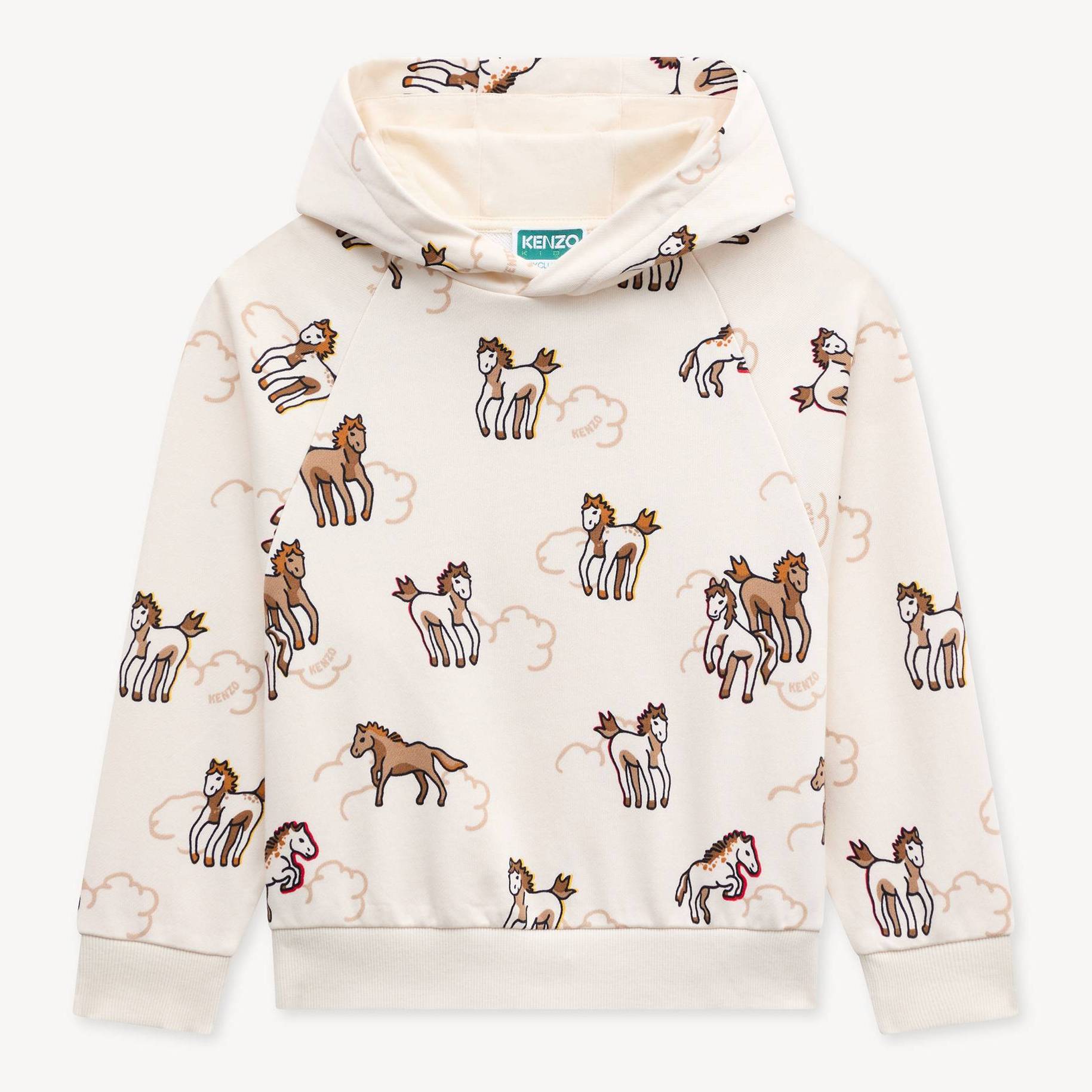 KENZO Kids 'Lunar New Year' Oversized Hooded Sweatshirt In French Terry Ecru Unisex - Size 10Yrs