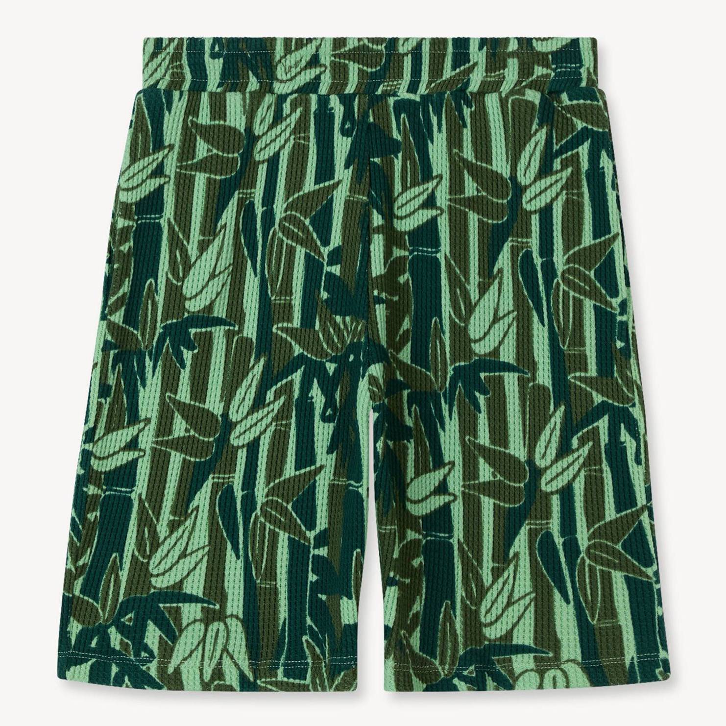KENZO Kids 'Eden Jungle' Bermuda Shorts In Textured French Terry, Kids, Khaki, Size 12Yrs, Cotton