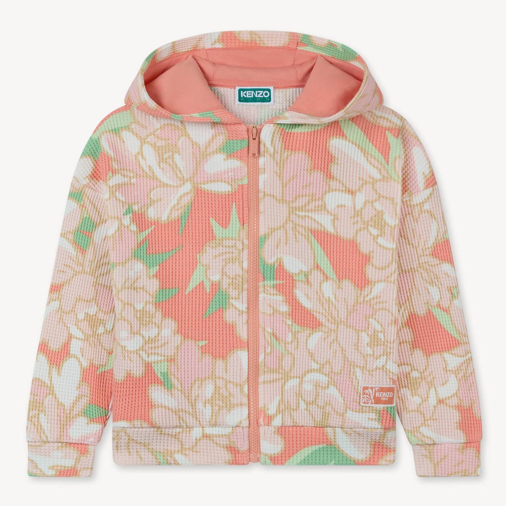 KENZO Kids 'Eden Jungle' Jogging Cardigan In French Terry, Kids, Pastel Pink, Size 12Yrs, Cotton