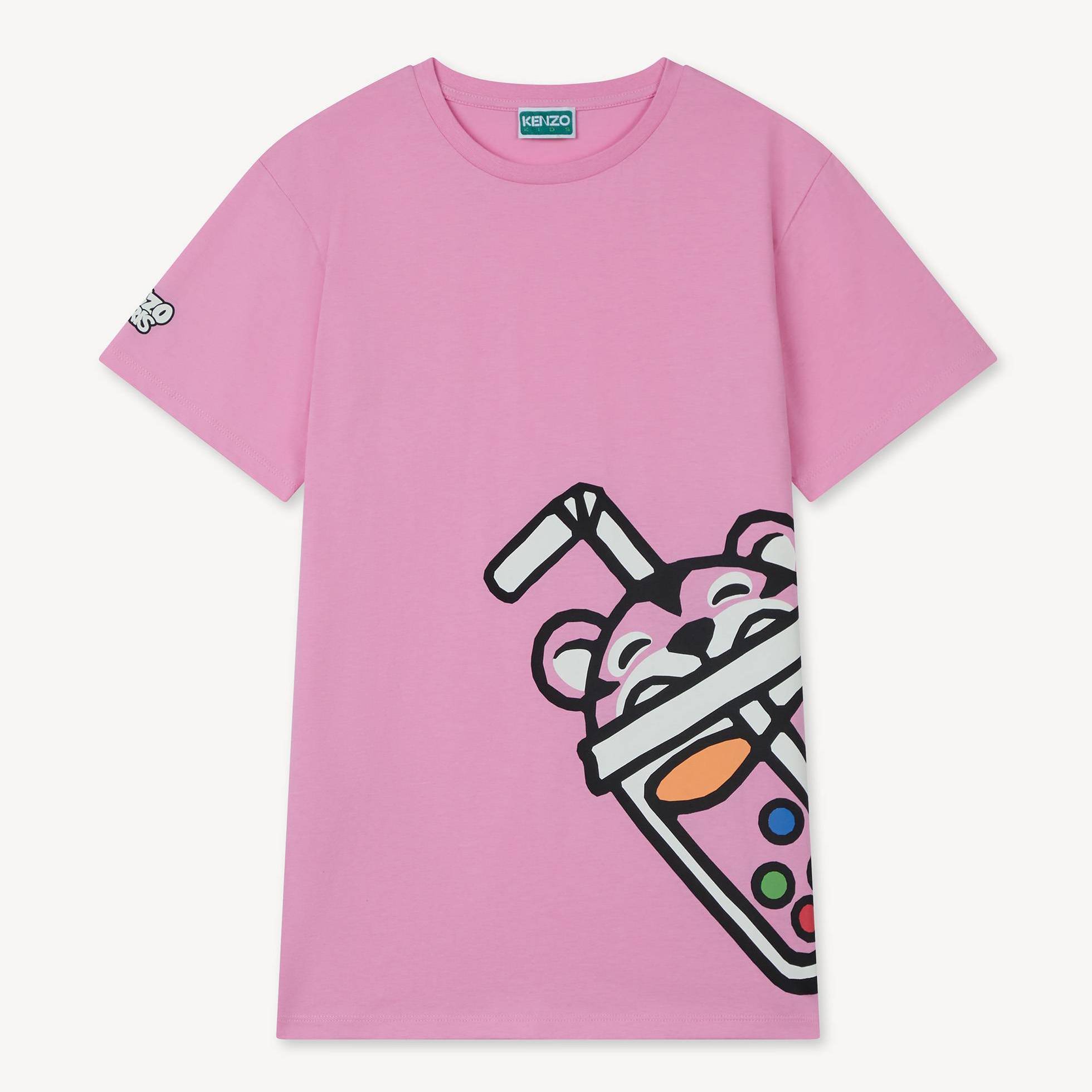 KENZO Kids 'Happy Sweet' Dress In Cotton Pink - Womens Size 8a