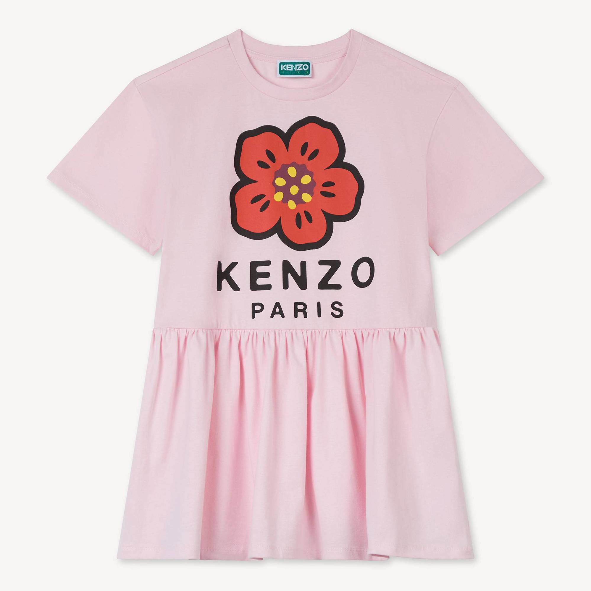 KENZO Kids 'Boke Flower' Dress , Kids, Pastel Pink, Size 2Yrs, Cotton