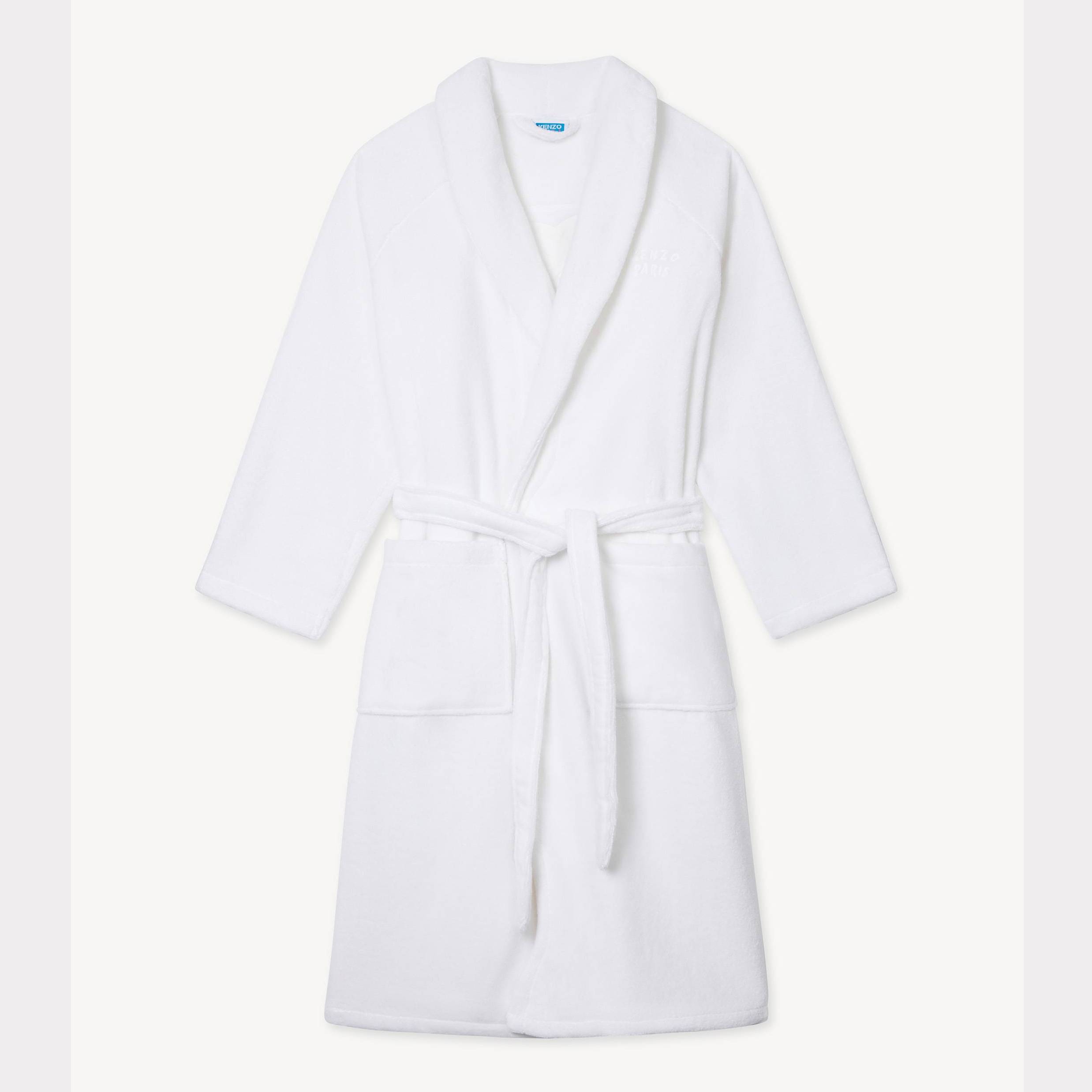 KENZO 'Kenzo Boke Heart' Genderless Embroidered Bathrobe, White, Genderless, S